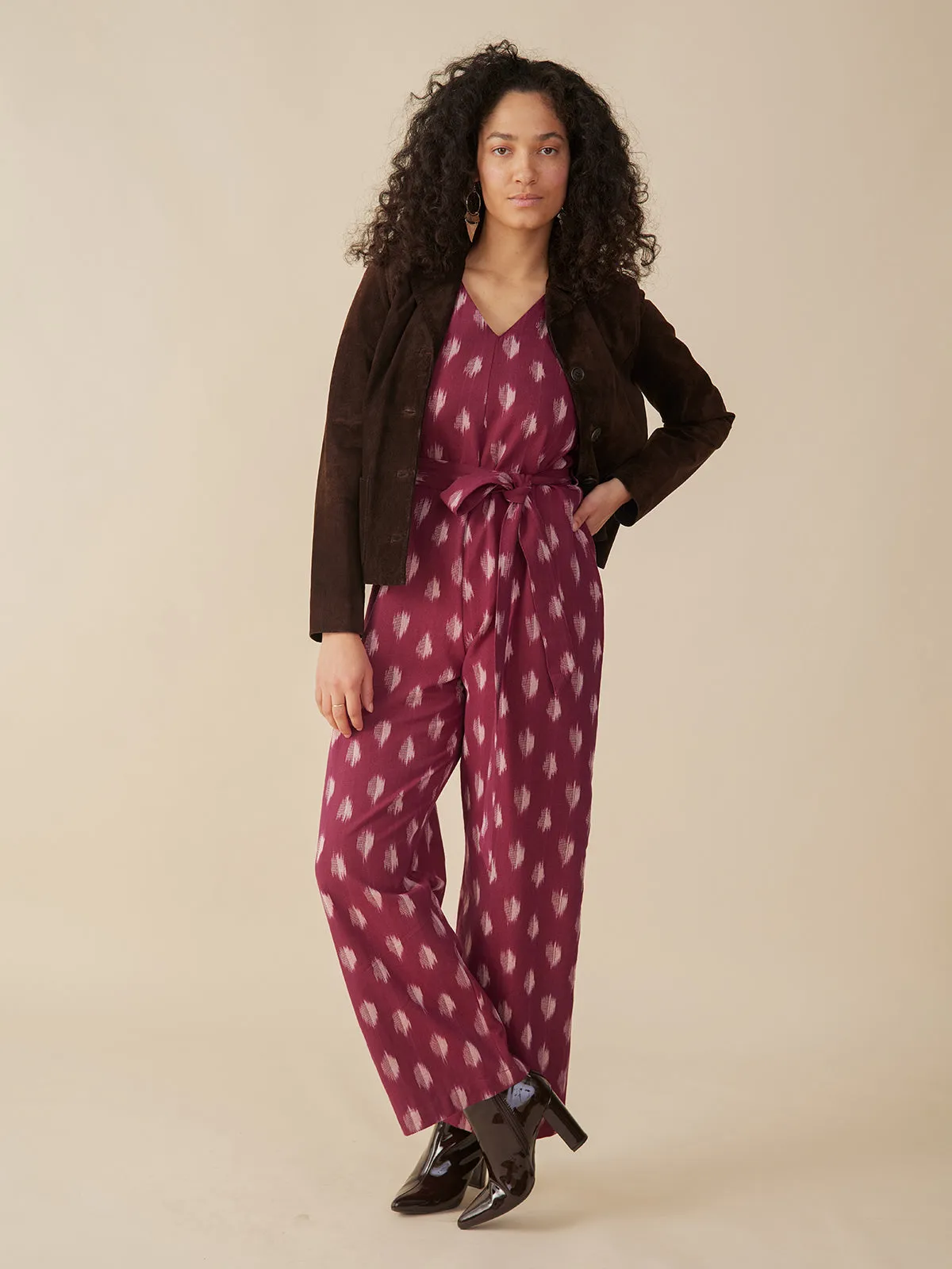 Jana Jumpsuit - Garnet Ikat sold by Mata Traders product image thumbnail 2