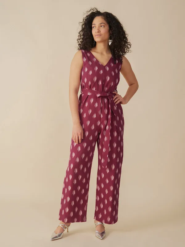 Jana Jumpsuit - Garnet Ikat made by Mata Traders