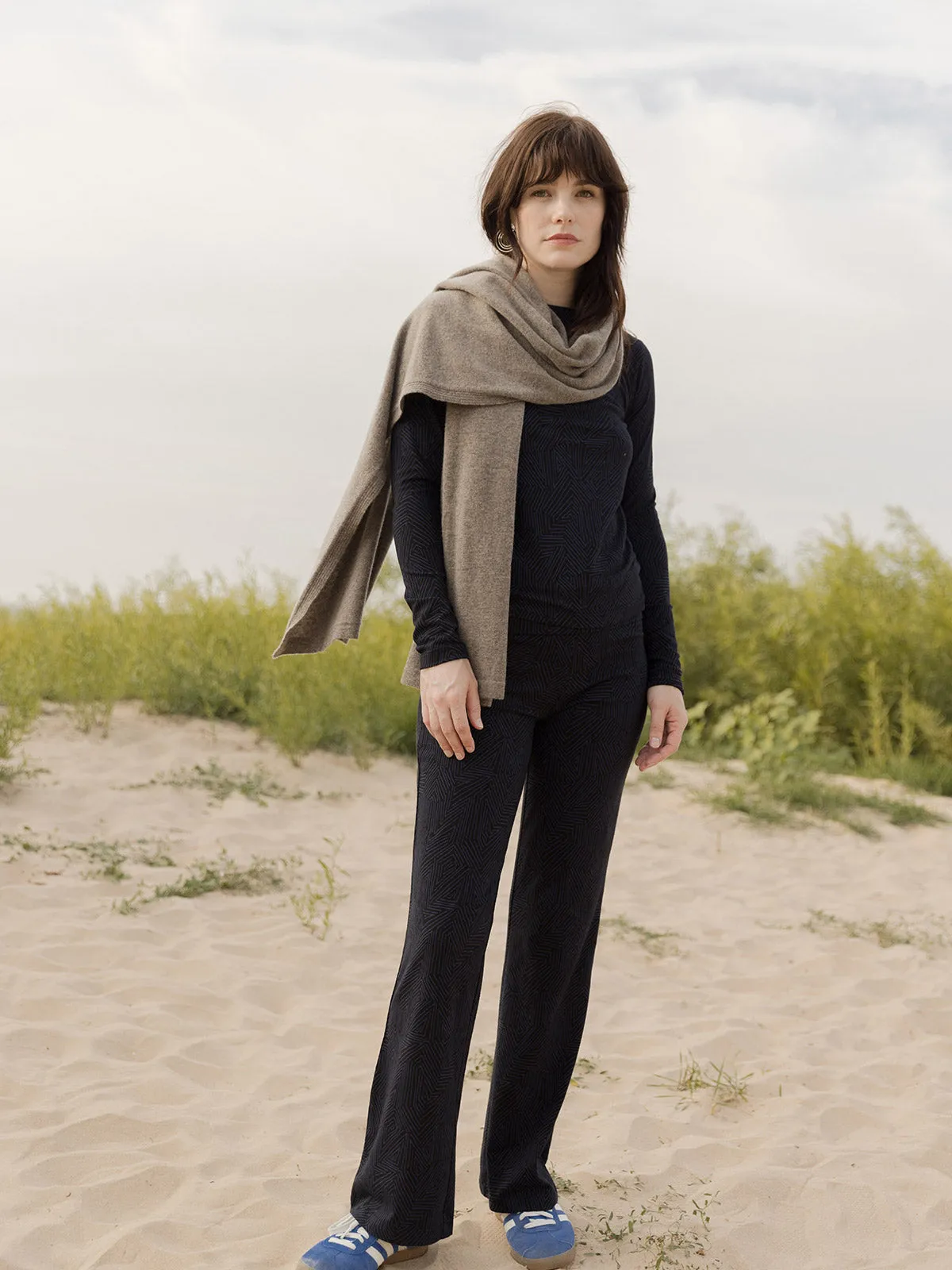 Jane Long Sleeve Ruched Top - Tree Rings Midnight sold by Mata Traders product image thumbnail 2