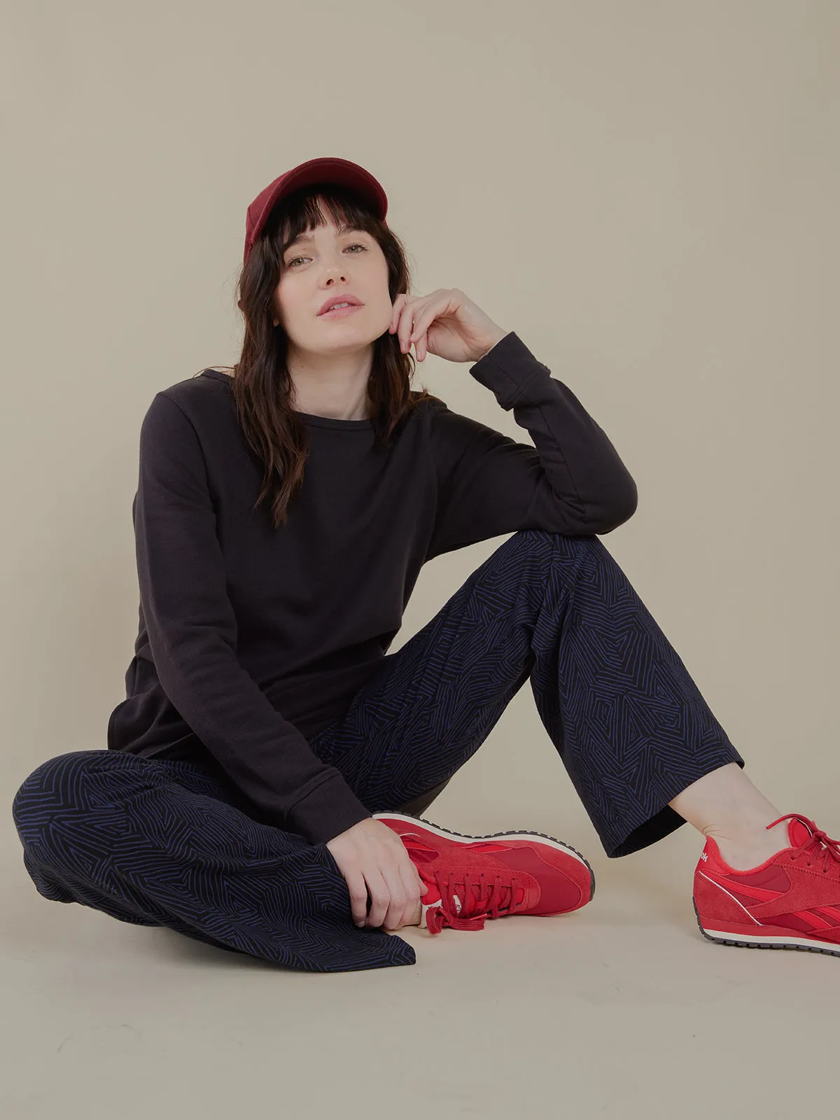 Fold Over Pant - Tree Rings Midnight sold by Mata Traders