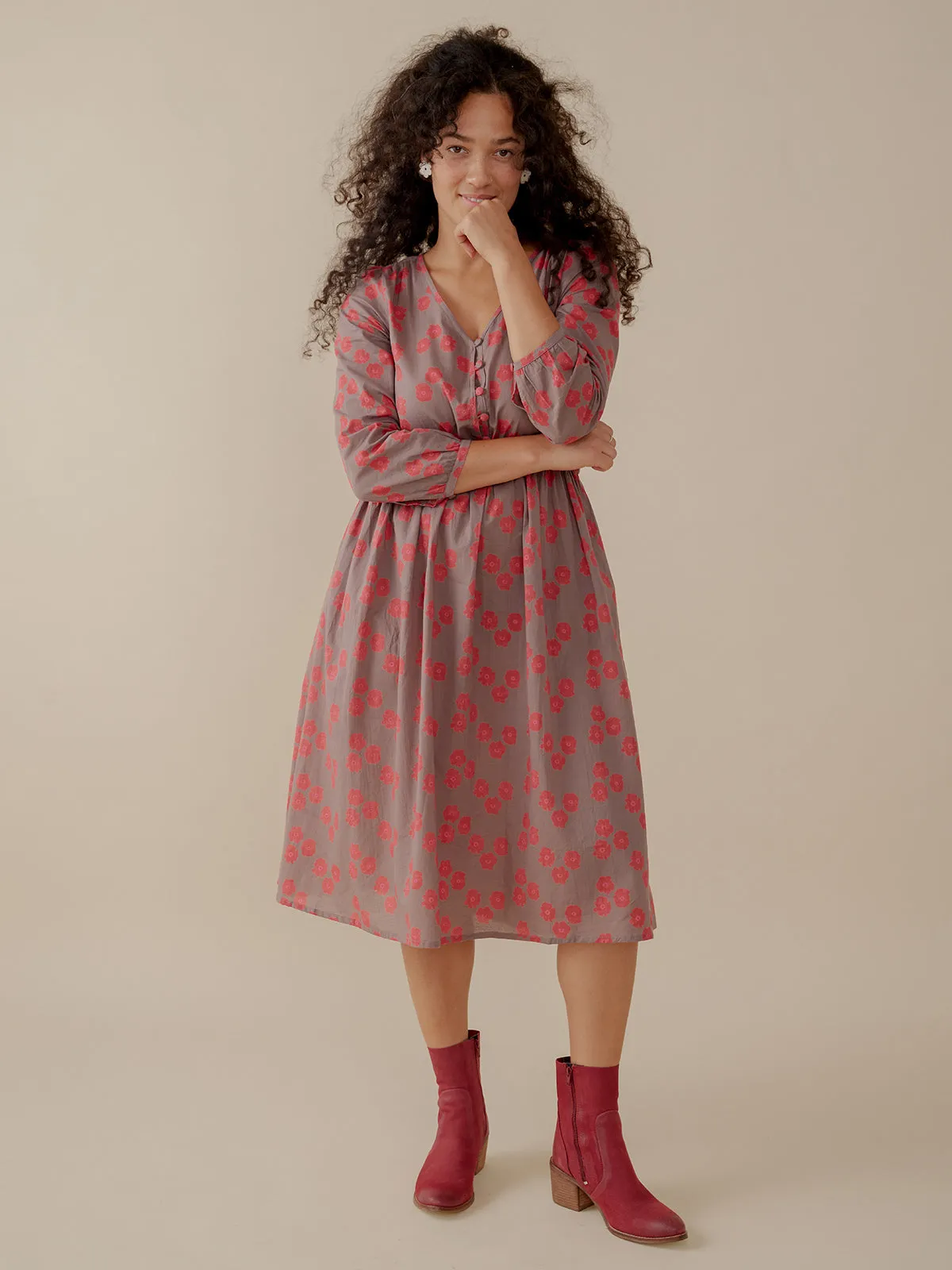 Mia Dress - Fuchsia Floral sold by Mata Traders product image thumbnail 3