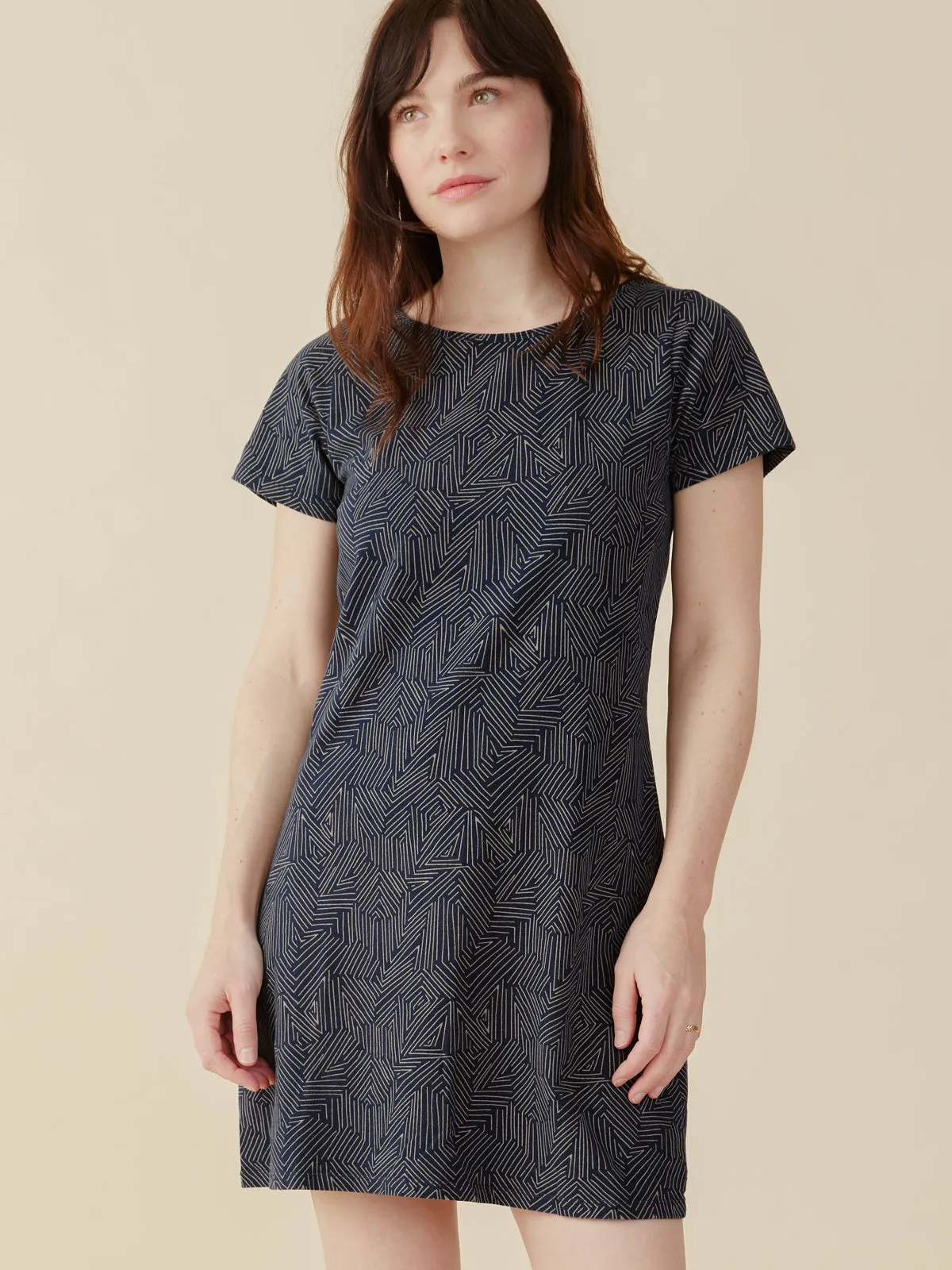 Hudson T-Shirt Dress - Tree Rings Slate sold by Mata Traders product image thumbnail 5
