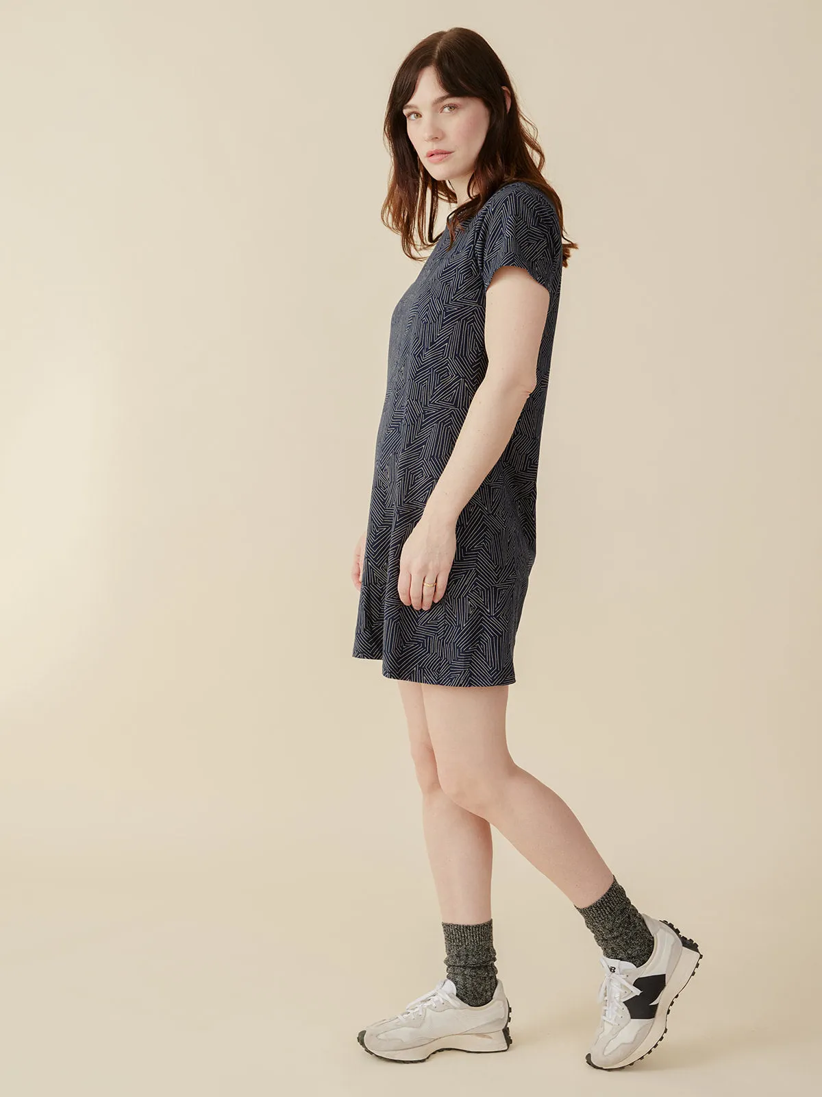 Hudson T-Shirt Dress - Tree Rings Slate sold by Mata Traders product image thumbnail 3