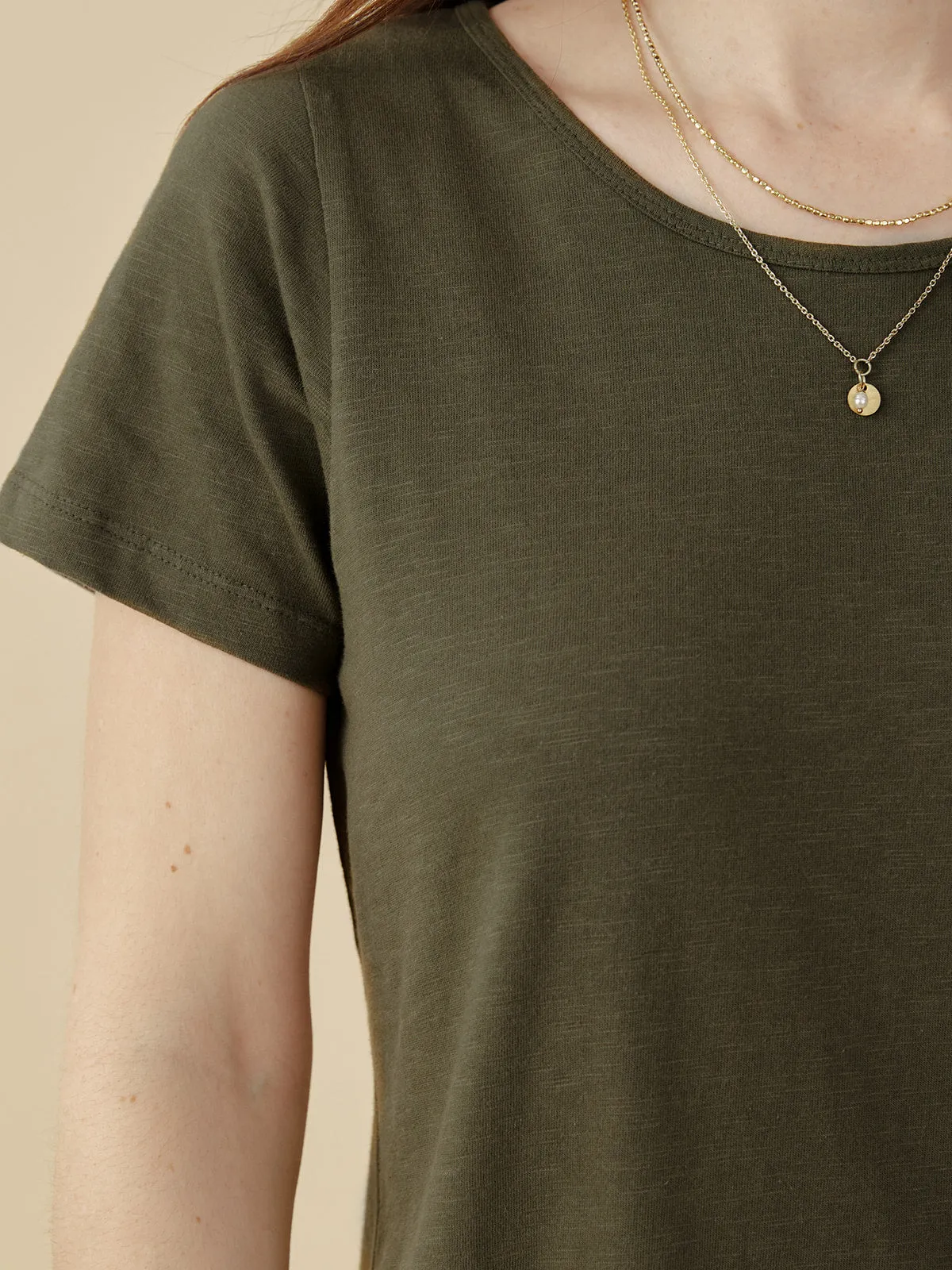 Hudson T-Shirt Dress - Olive sold by Mata Traders product image thumbnail 5