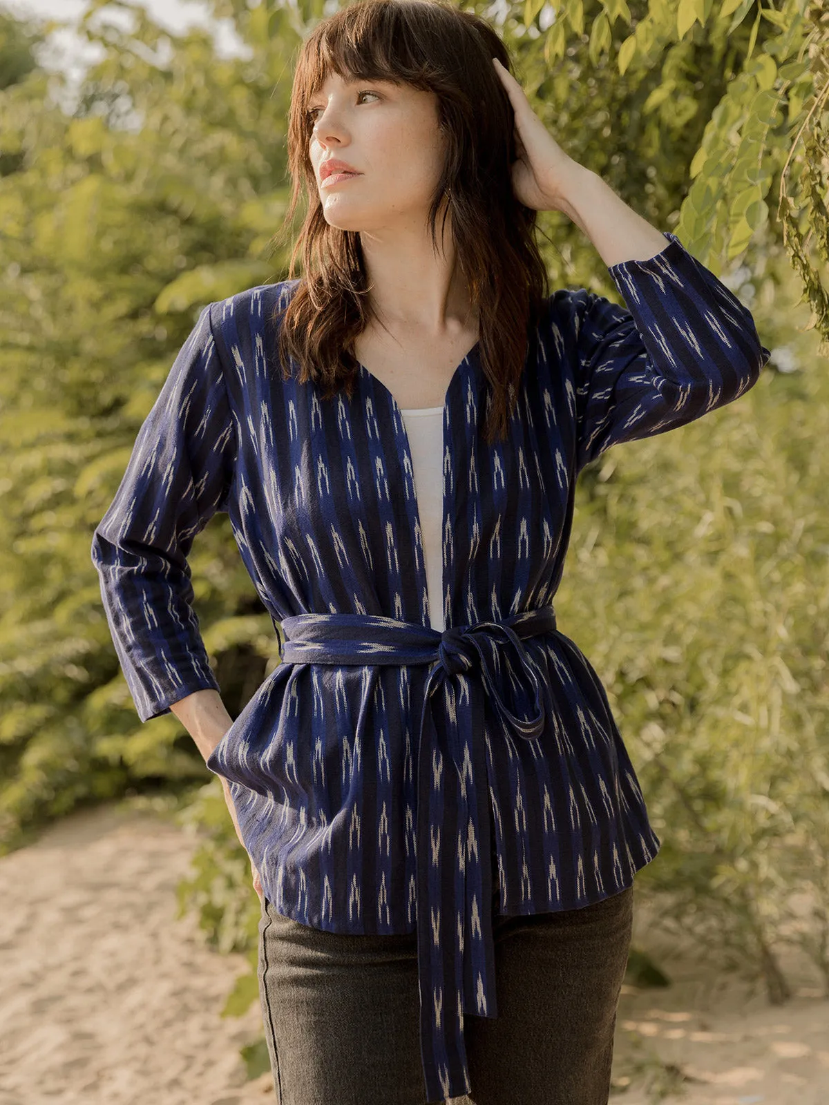 Crossroads Jacket - Sapphire Ikat sold by Mata Traders product image thumbnail 2