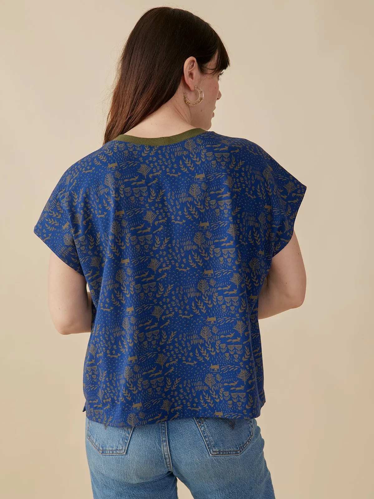 Caitlin Top - Cobalt Foxes sold by Mata Traders product image thumbnail 5