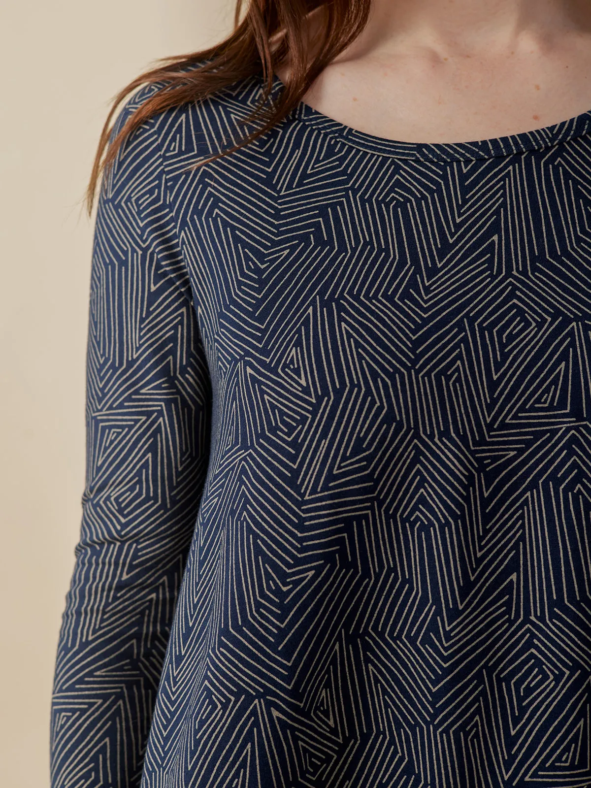 Cozy Day Top - Tree Rings Slate sold by Mata Traders product image thumbnail 4