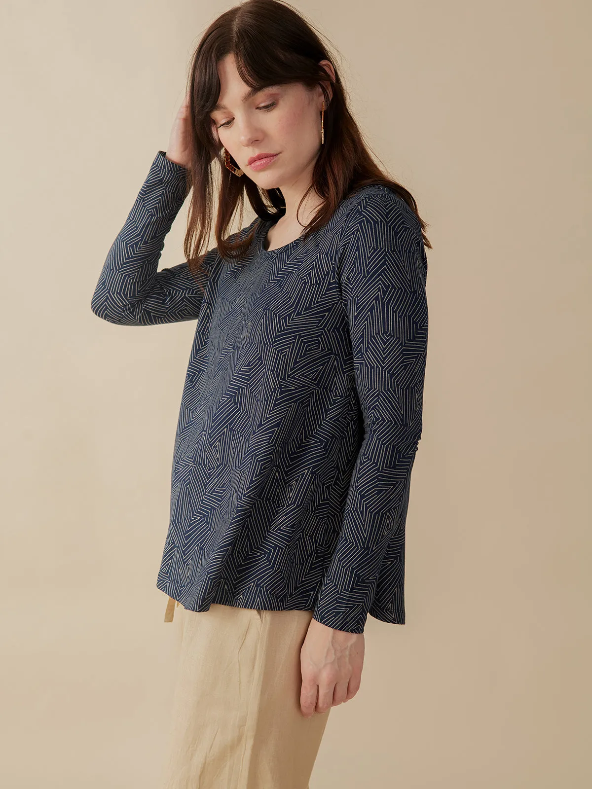 Cozy Day Top - Tree Rings Slate sold by Mata Traders product image thumbnail 5