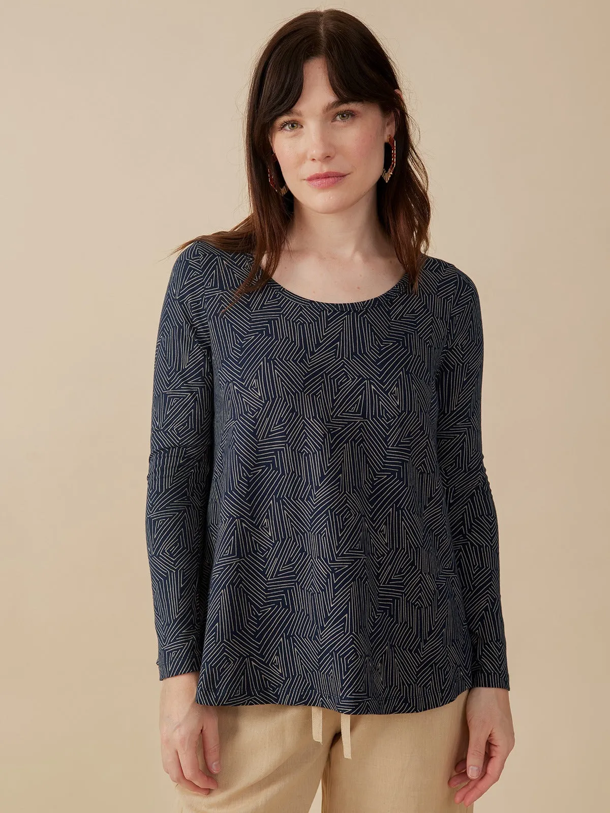 Cozy Day Top - Tree Rings Slate sold by Mata Traders product image thumbnail 2