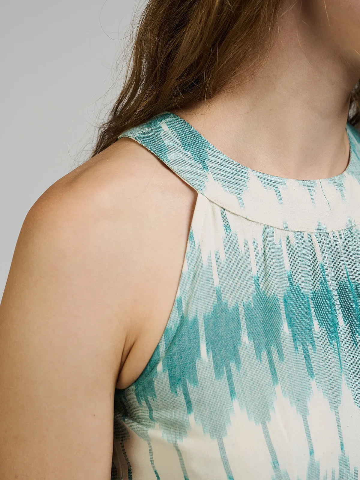 Ilona Dress - Teal Ikat sold by Mata Traders product image thumbnail 4
