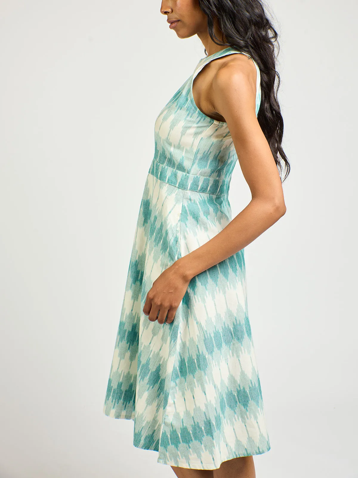Ilona Dress - Teal Ikat sold by Mata Traders product image thumbnail 3