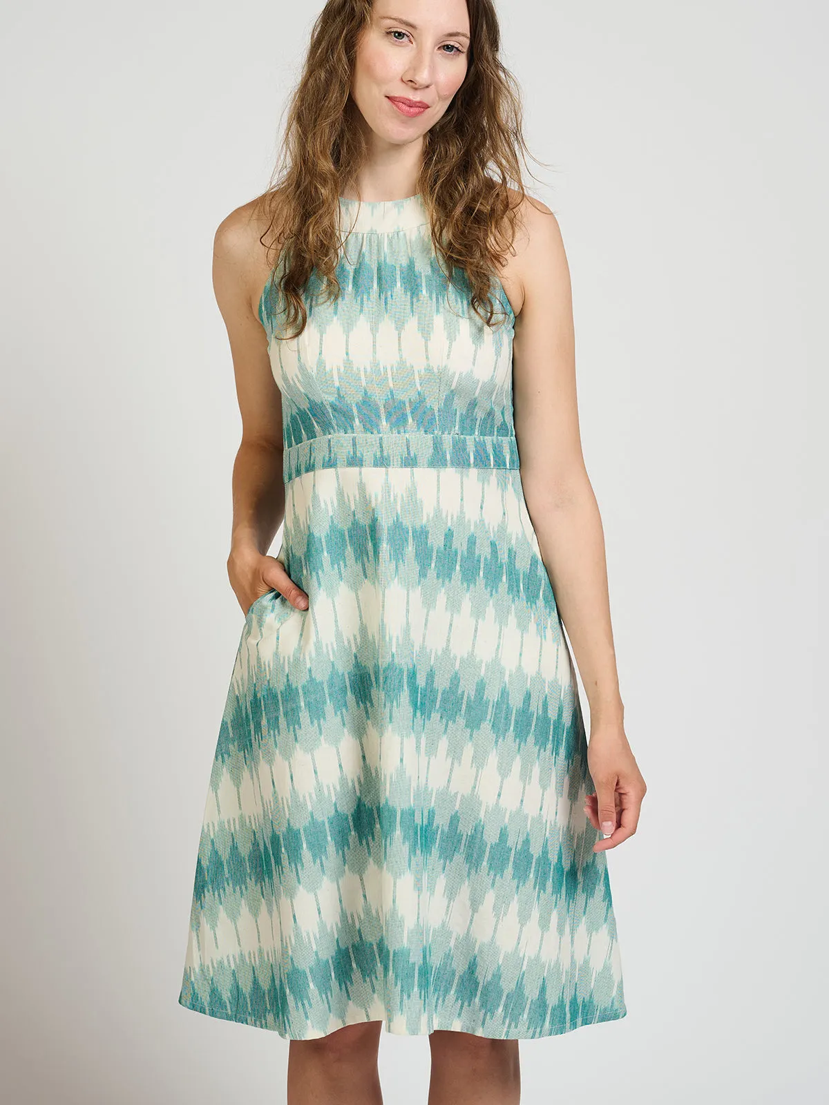 Ilona Dress - Teal Ikat sold by Mata Traders product image thumbnail 5