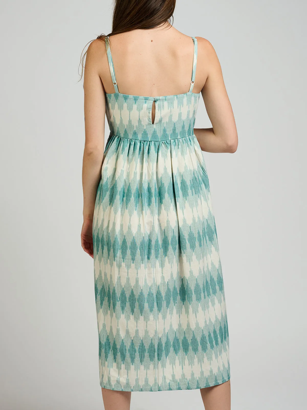 Sofia Midi Dress - Teal Ikat sold by Mata Traders product image thumbnail 2