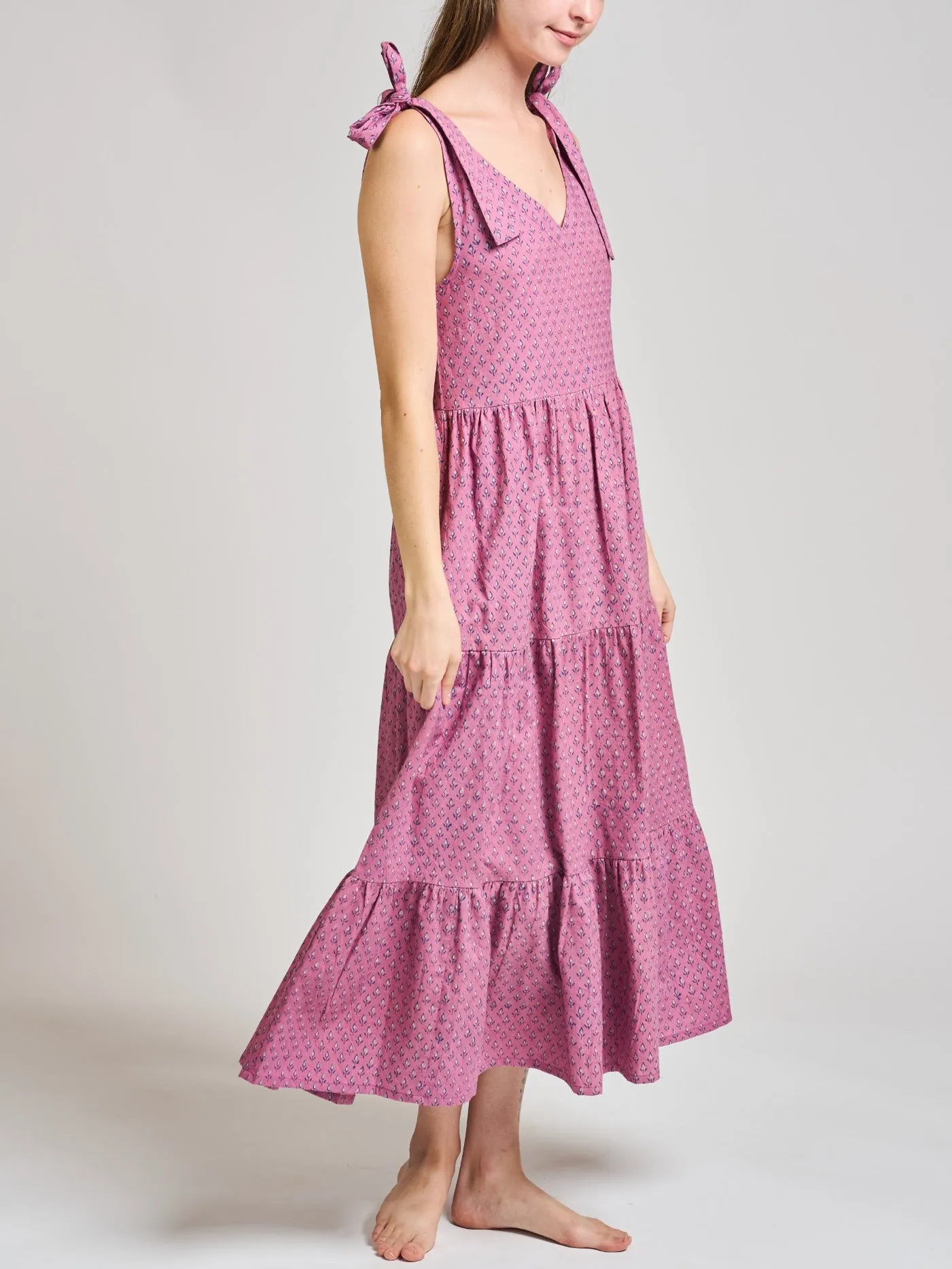 Lorelei Tiered Dress - Purple Buds sold by Mata Traders product image thumbnail 5