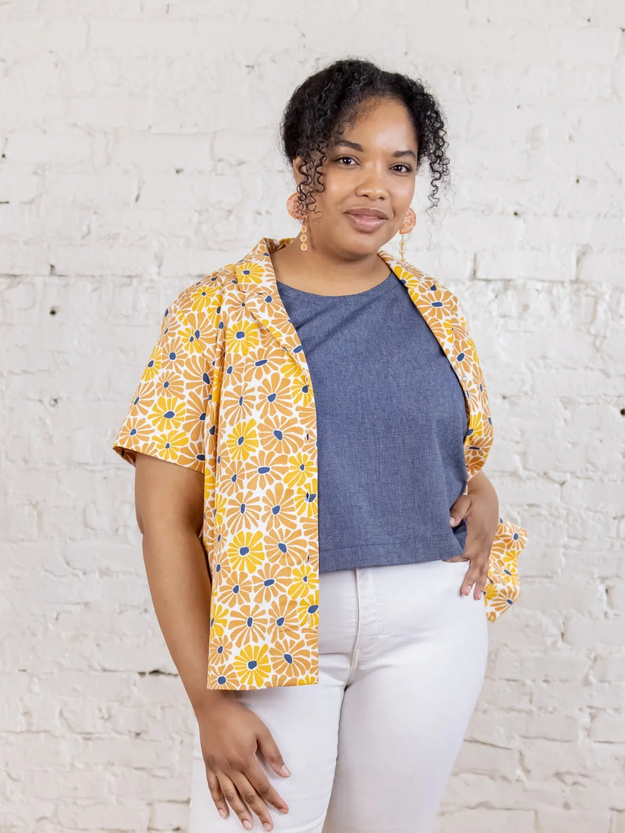 Camp Plus Size Shirt - Sunny Floral sold by Mata Traders
