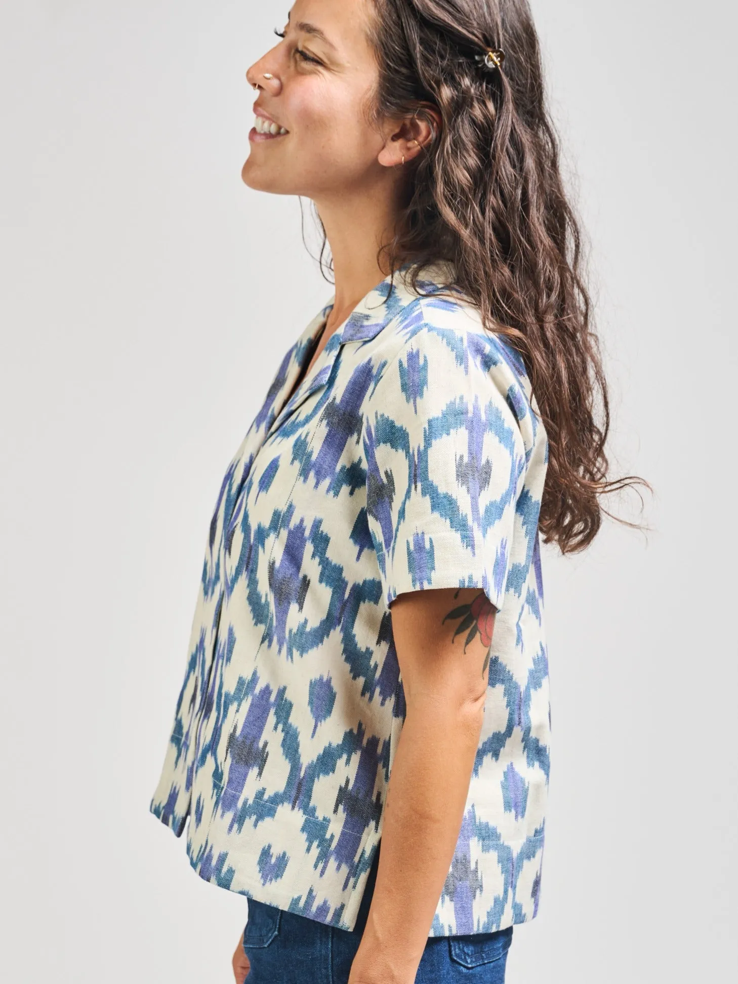 Camp Shirt - Seashore Ikat sold by Mata Traders product image thumbnail 3