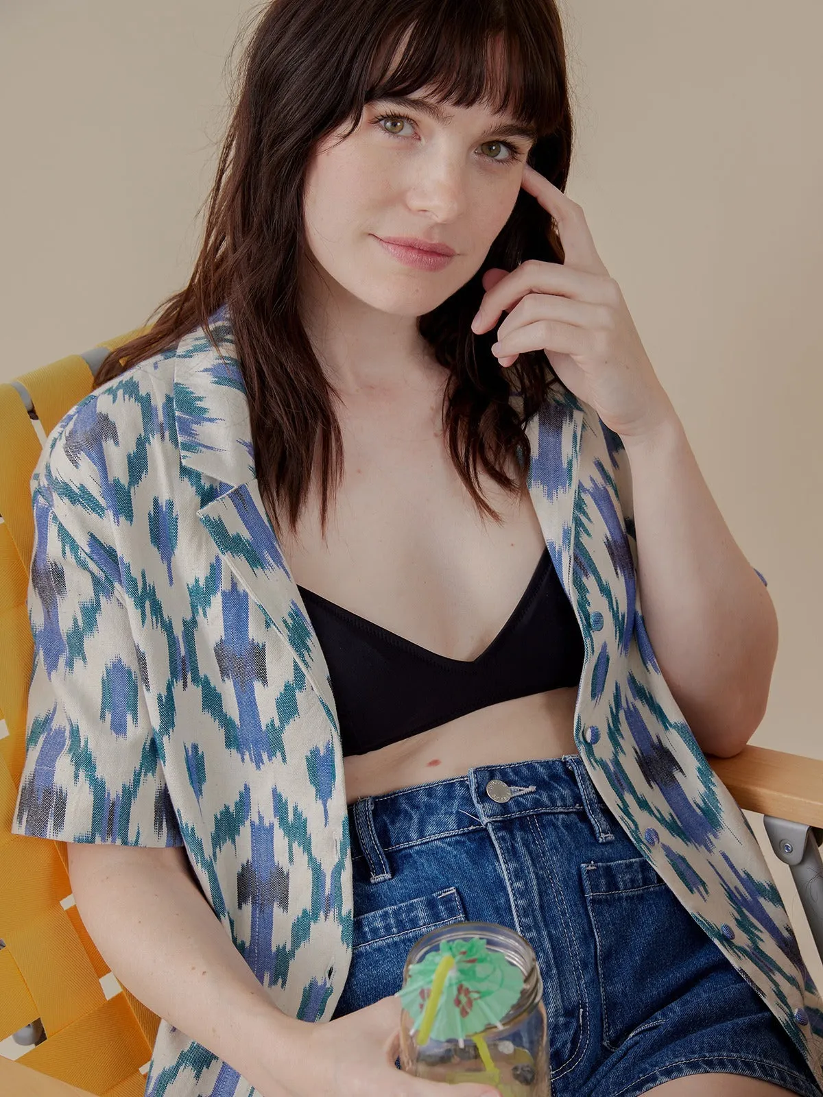 Camp Shirt - Seashore Ikat sold by Mata Traders product image thumbnail 2