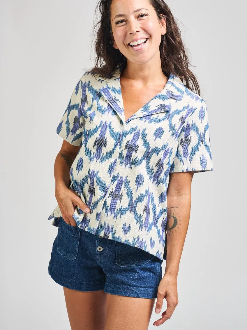 Camp Shirt - Seashore Ikat sold by Mata Traders