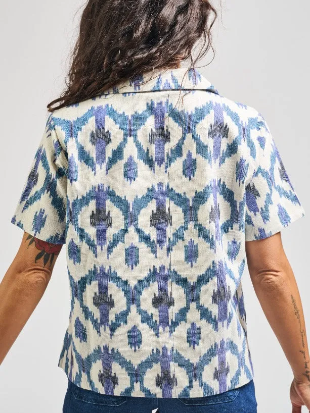 Camp Shirt - Seashore Ikat sold by Mata Traders product image thumbnail 4