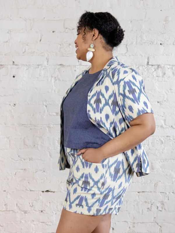 Camp Plus Size Shirt - Seashore Ikat sold by Mata Traders