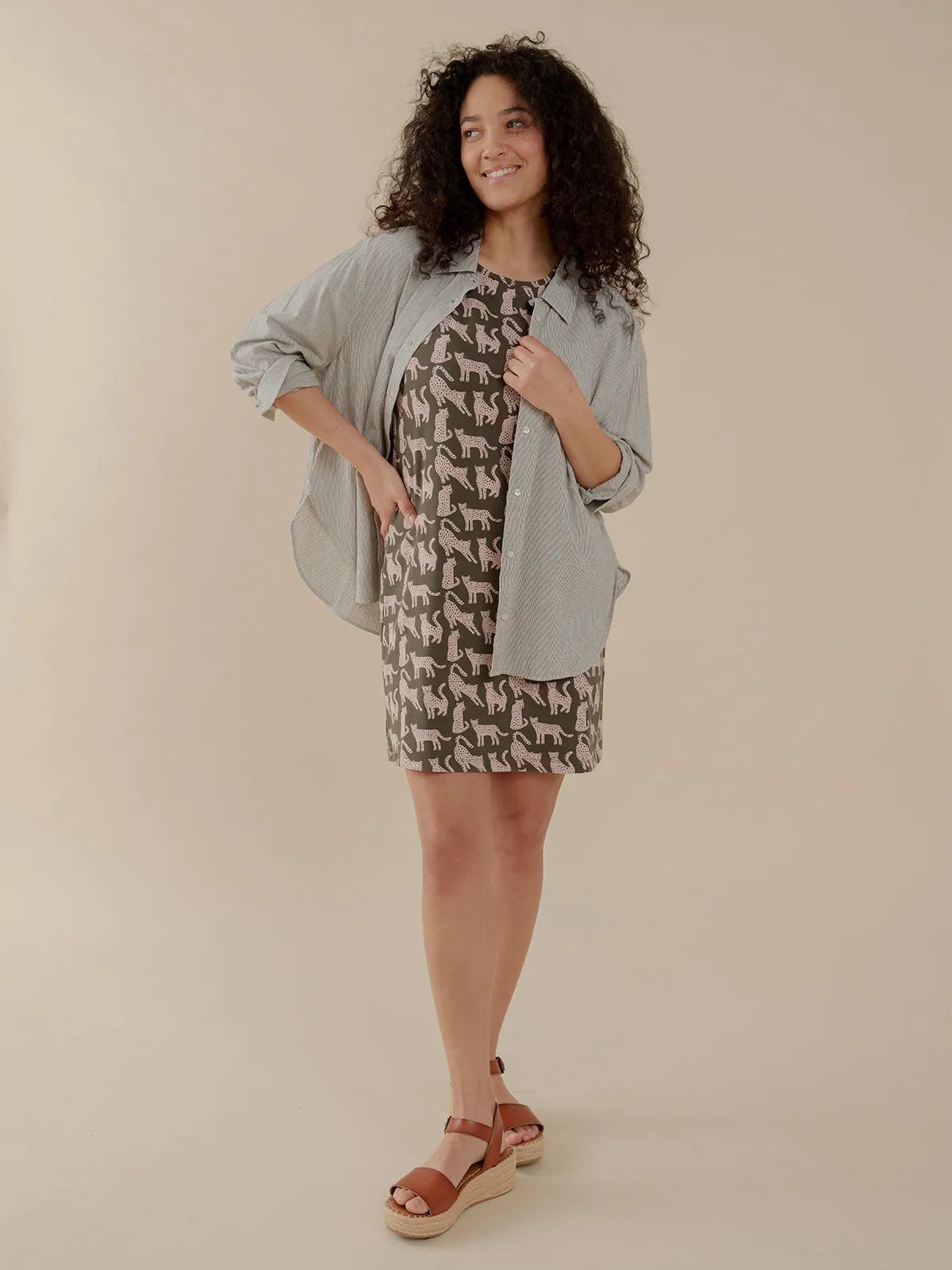 Mae Oversized Shirt - Olive Stripe sold by Mata Traders product image thumbnail 4