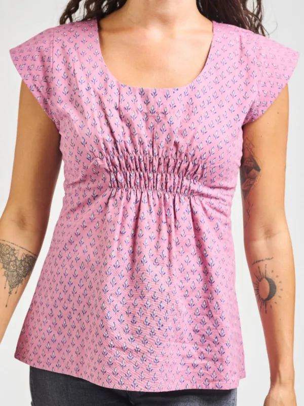 Artsy Traveler Top - Purple Buds sold by Mata Traders