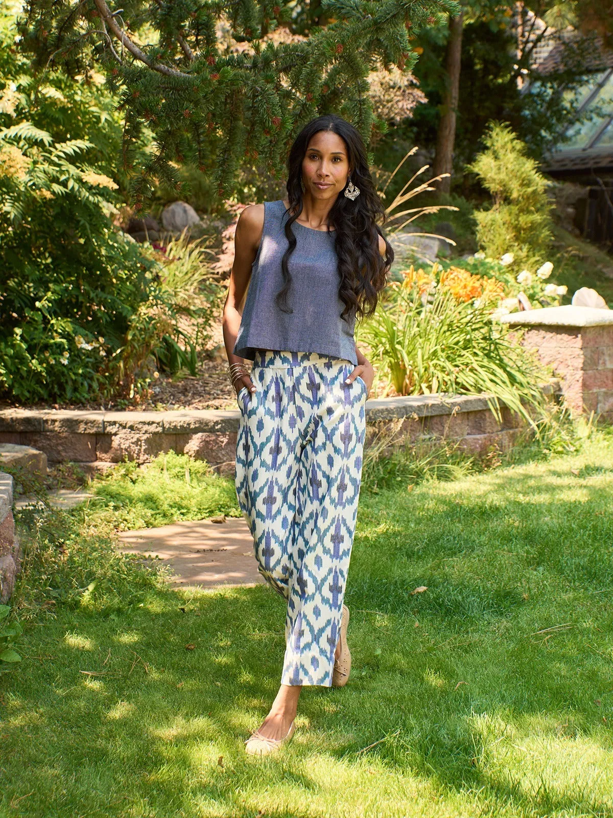 Tabitha Pant - Seashore Ikat sold by Mata Traders