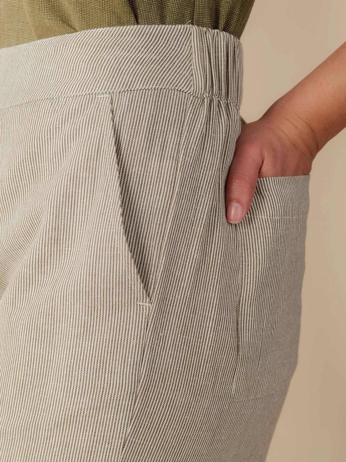 Tabitha Pant - Olive Stripe sold by Mata Traders product image thumbnail 3