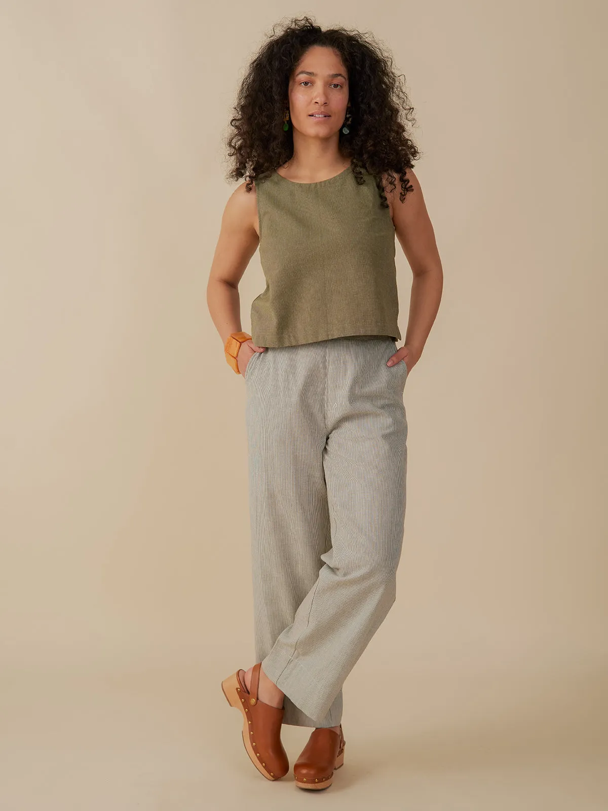 Tabitha Pant - Olive Stripe sold by Mata Traders product image thumbnail 2