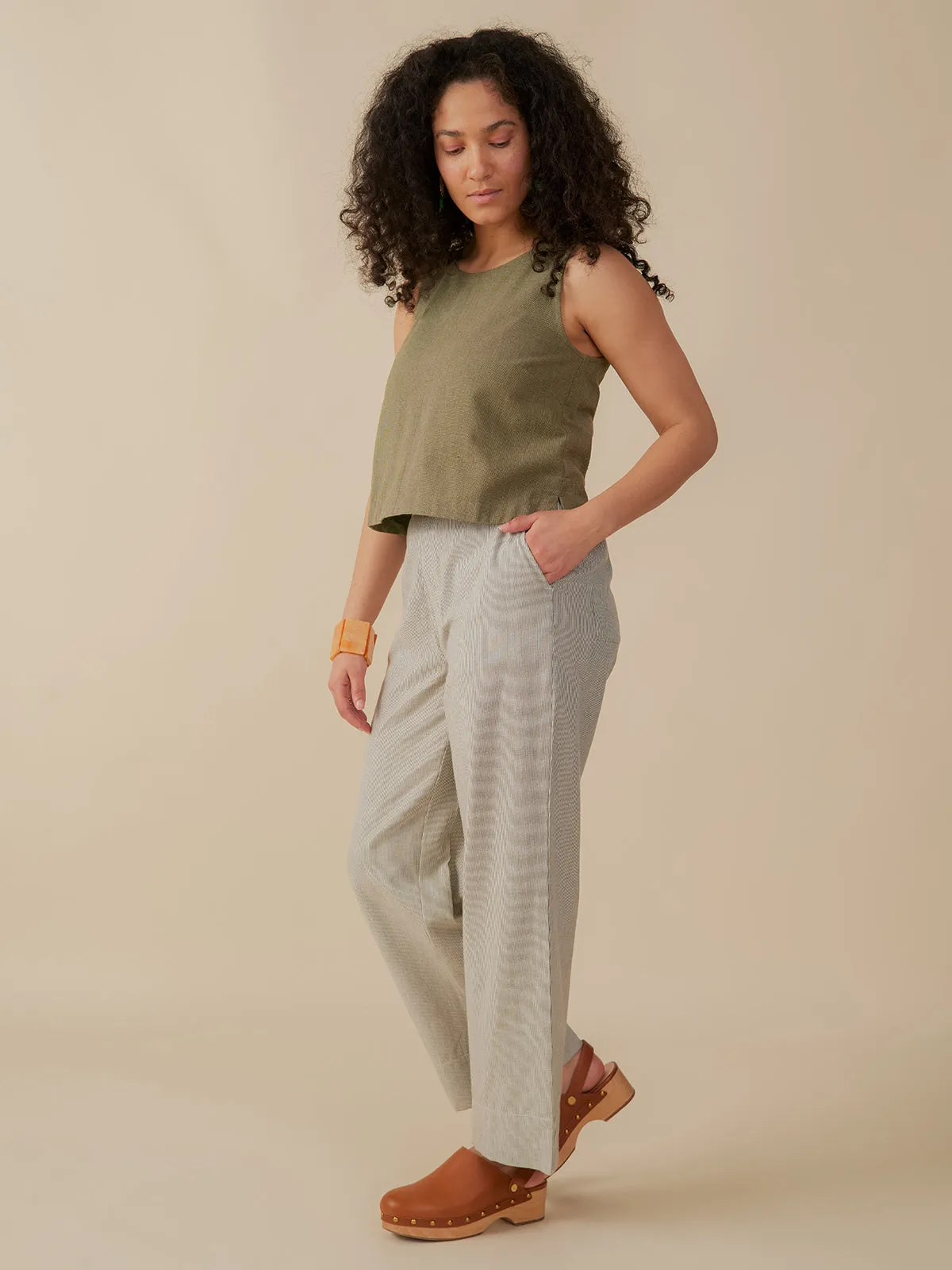 Tabitha Pant - Olive Stripe sold by Mata Traders product image thumbnail 4