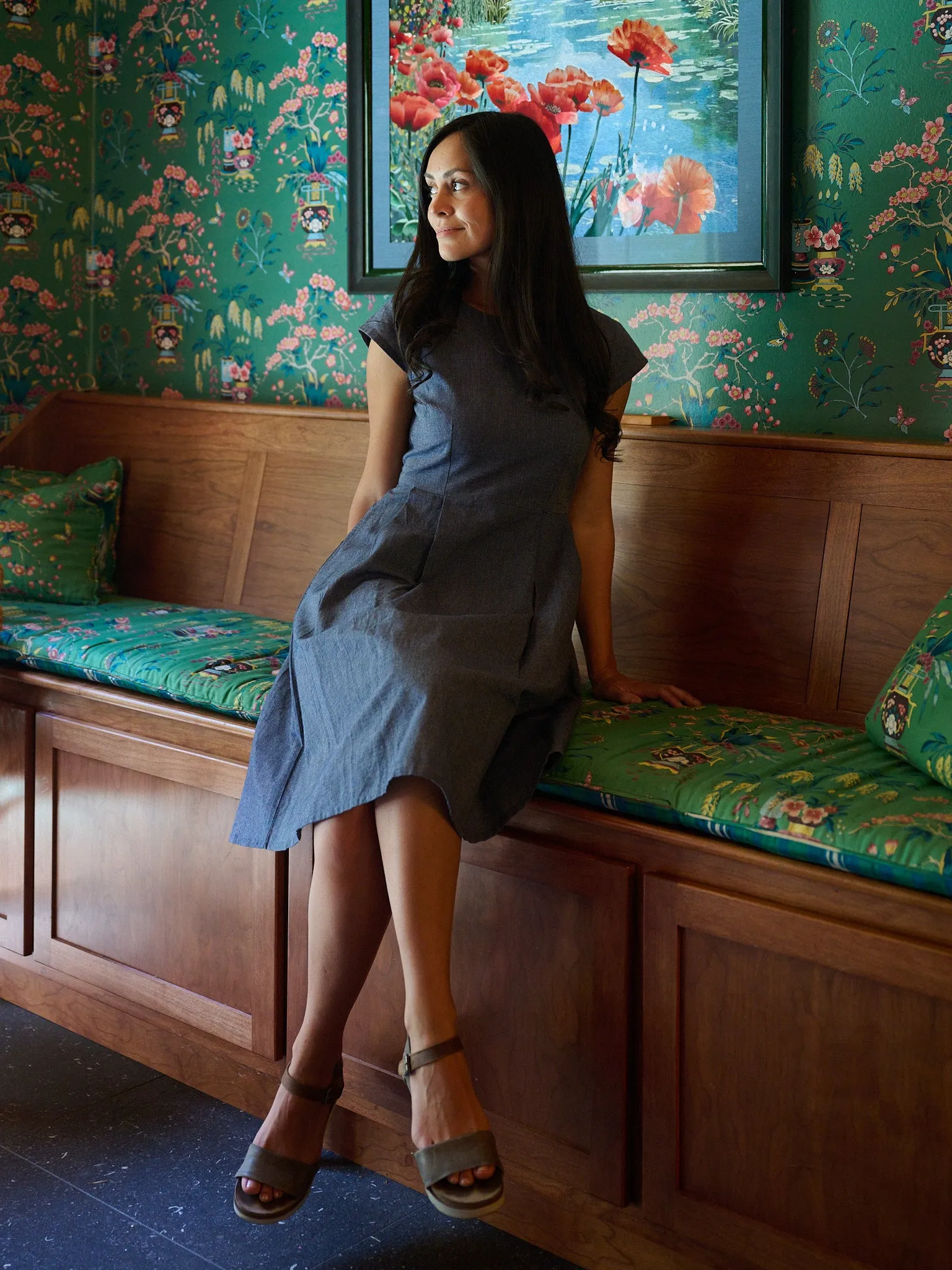 Devonshire Dress - Blue Chambray sold by Mata Traders product image thumbnail 4