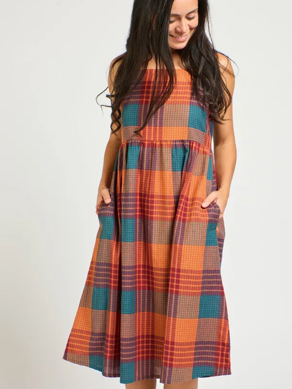 Ivy Midi Dress - Persimmon Plaid sold by Mata Traders