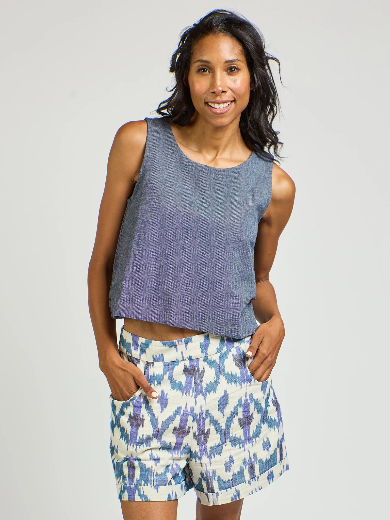 Neko Tank - Blue Chambray sold by Mata Traders product image thumbnail 4