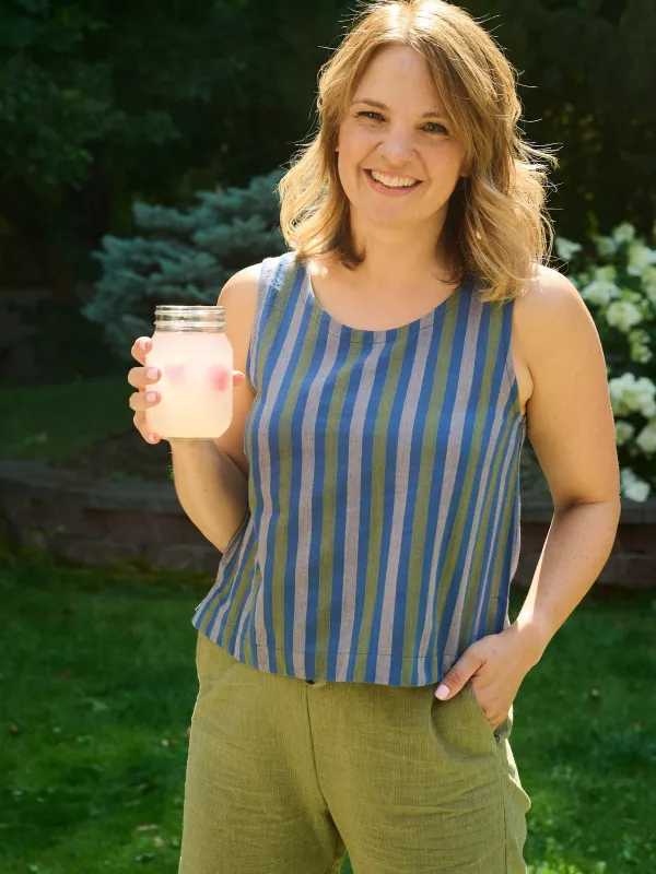 Neko Tank - Lavender Stripe sold by Mata Traders