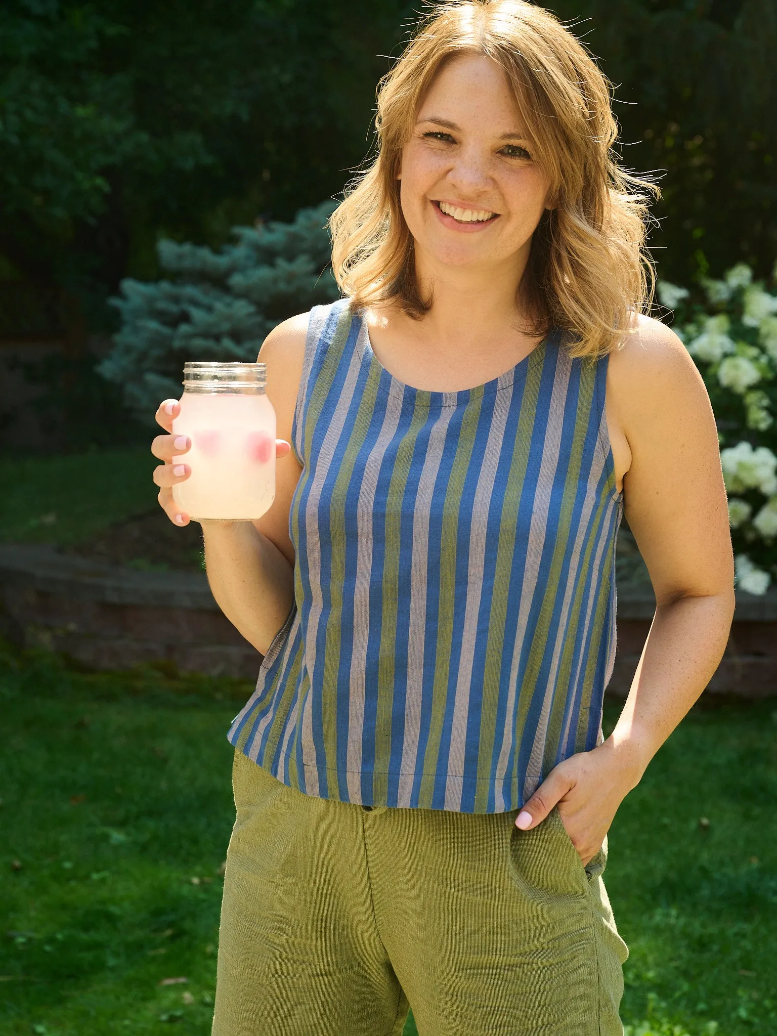 Neko Tank - Lavender Stripe sold by Mata Traders