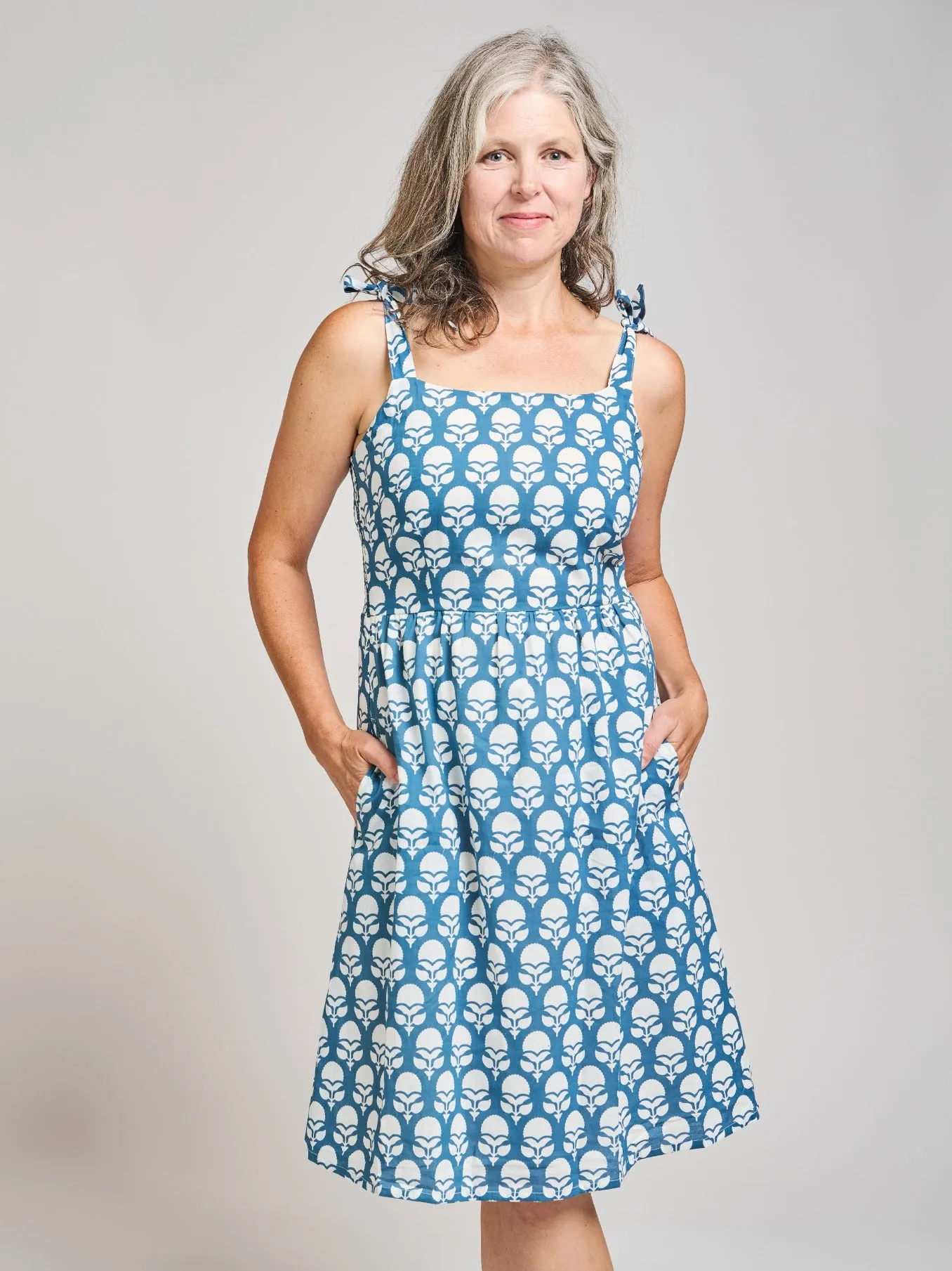 Provence Dress - Marigold Blue sold by Mata Traders product image thumbnail 3
