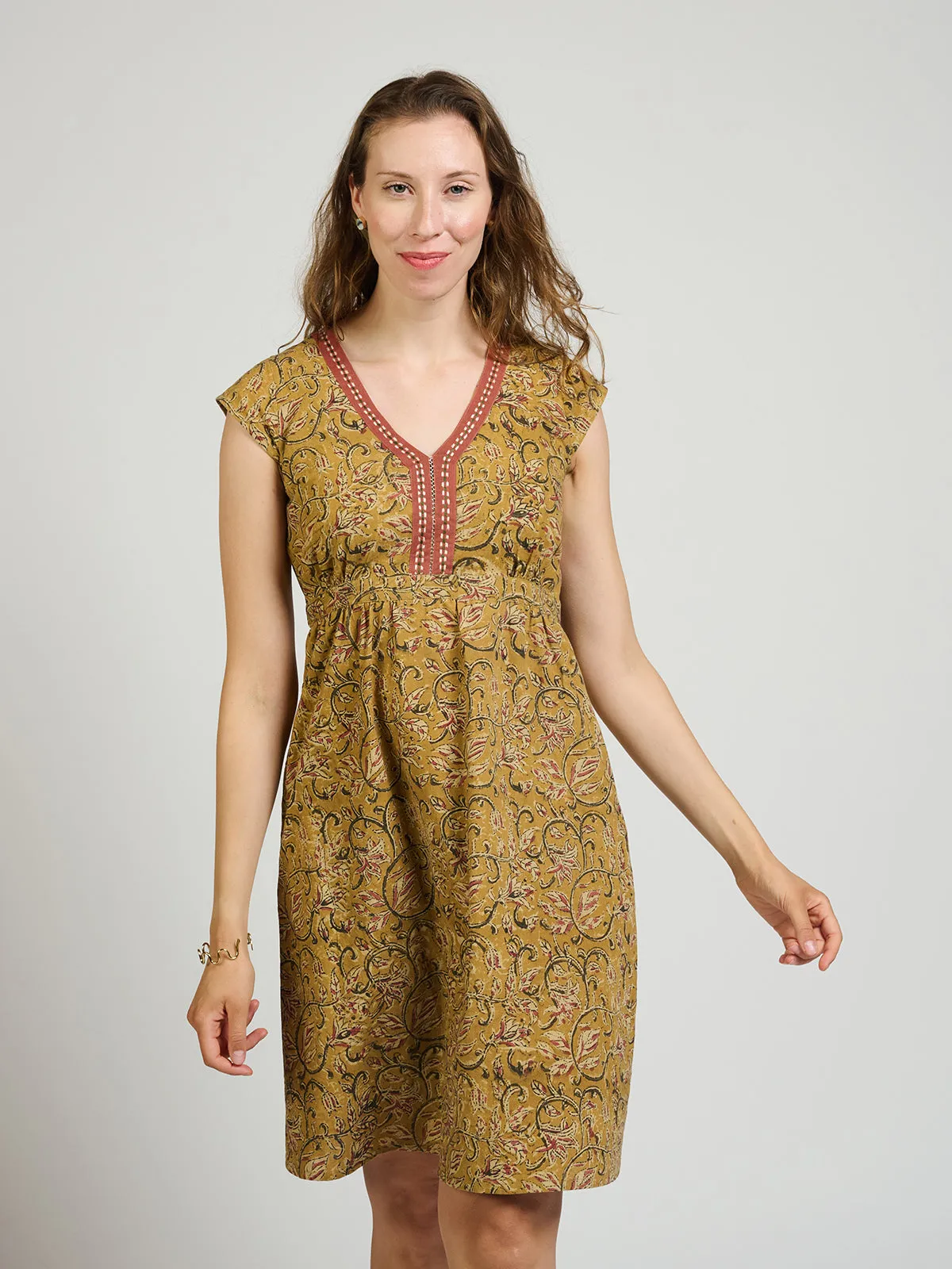 Jaya Dress - Turmeric sold by Mata Traders product image thumbnail 2