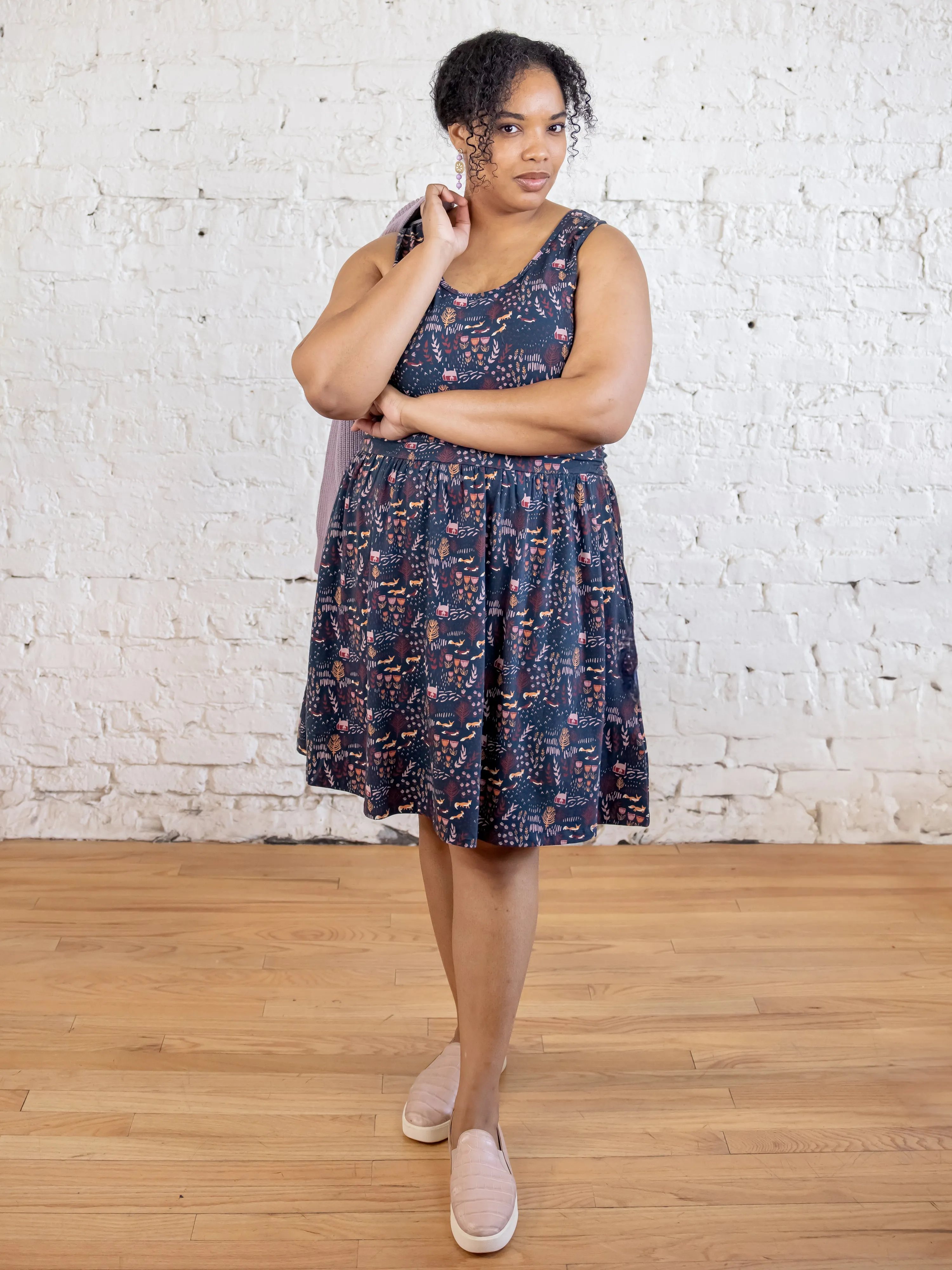 Asheville Plus Size Dress - Fox Field Blue sold by Mata Traders product image thumbnail 3