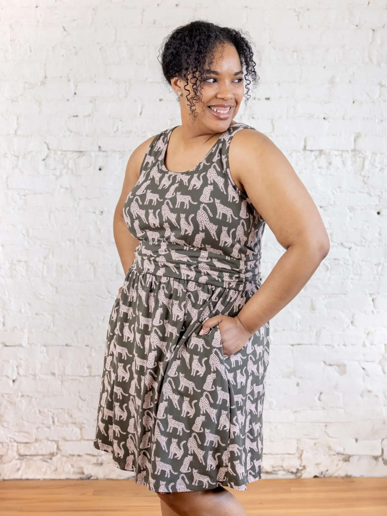 Asheville Plus Size Dress - Leopard Green sold by Mata Traders product image thumbnail 4