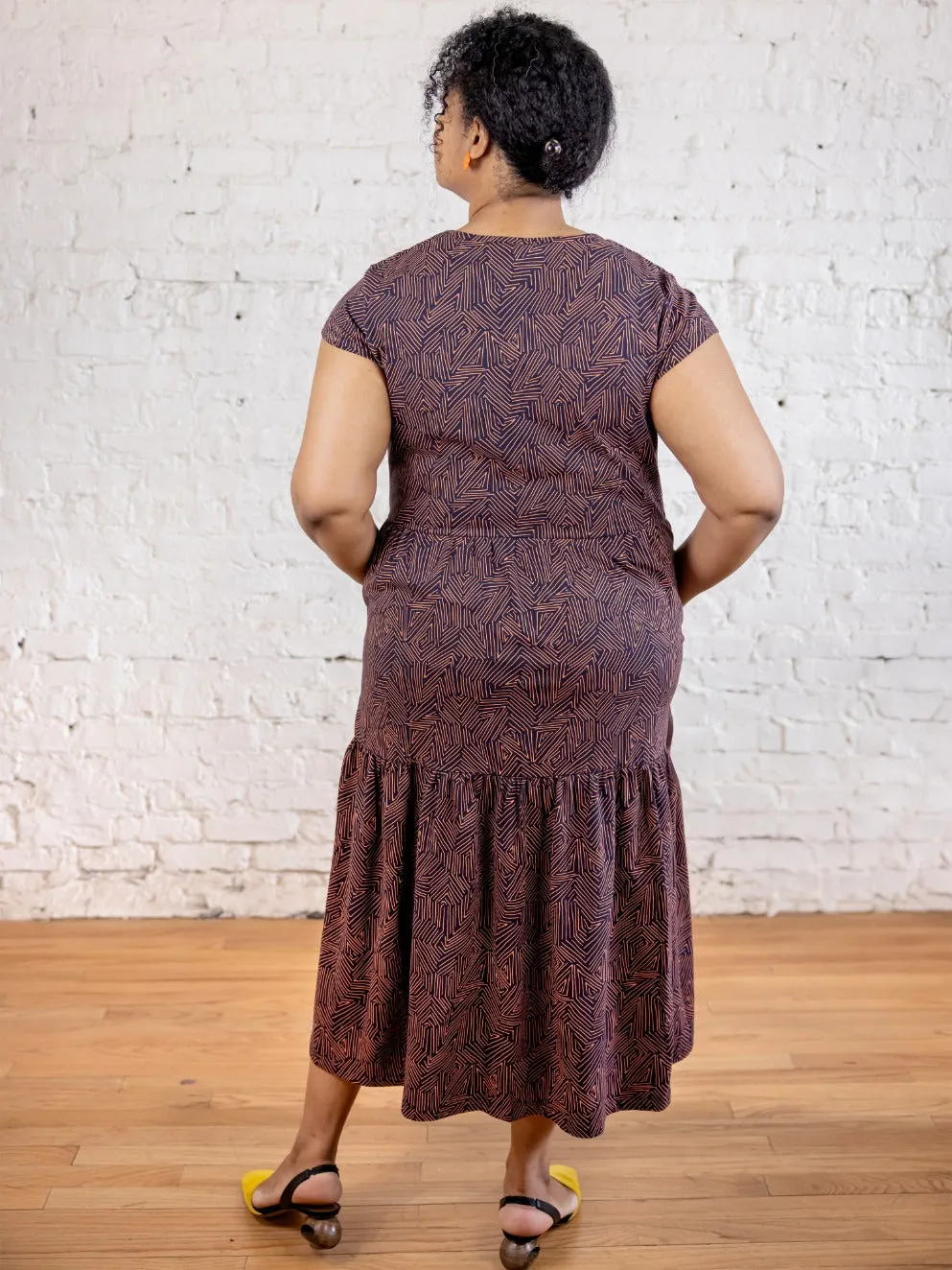 Tiered Jersey Plus Size Dress - Tree Rings Blue sold by Mata Traders product image thumbnail 3
