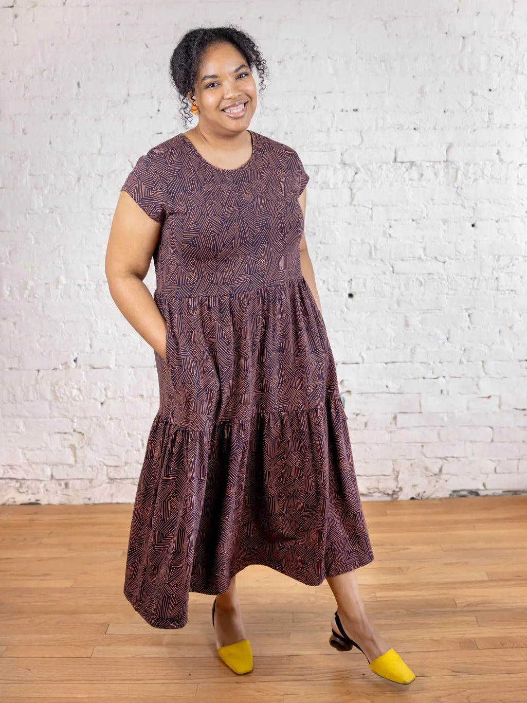 Tiered Jersey Plus Size Dress - Tree Rings Blue sold by Mata Traders product image thumbnail 4