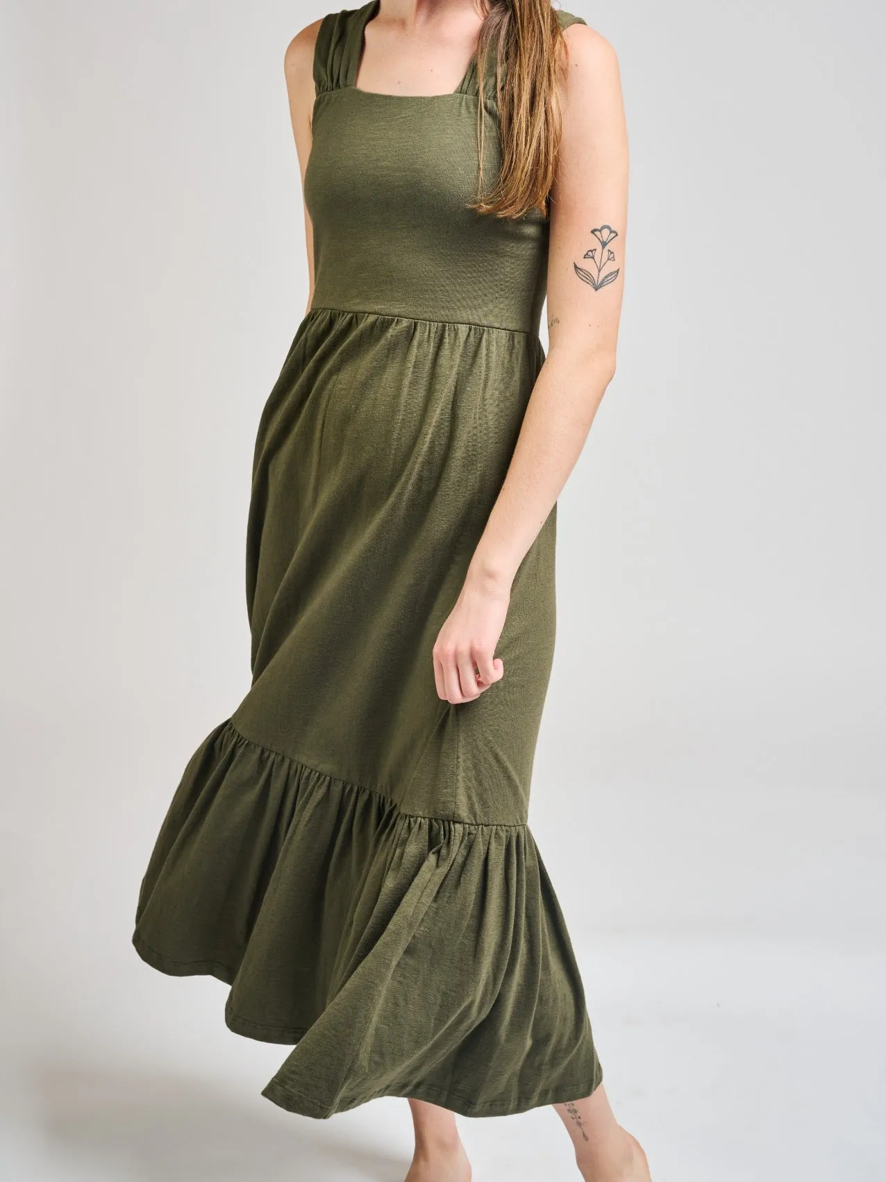 Opal Dress - Olive sold by Mata Traders product image thumbnail 2