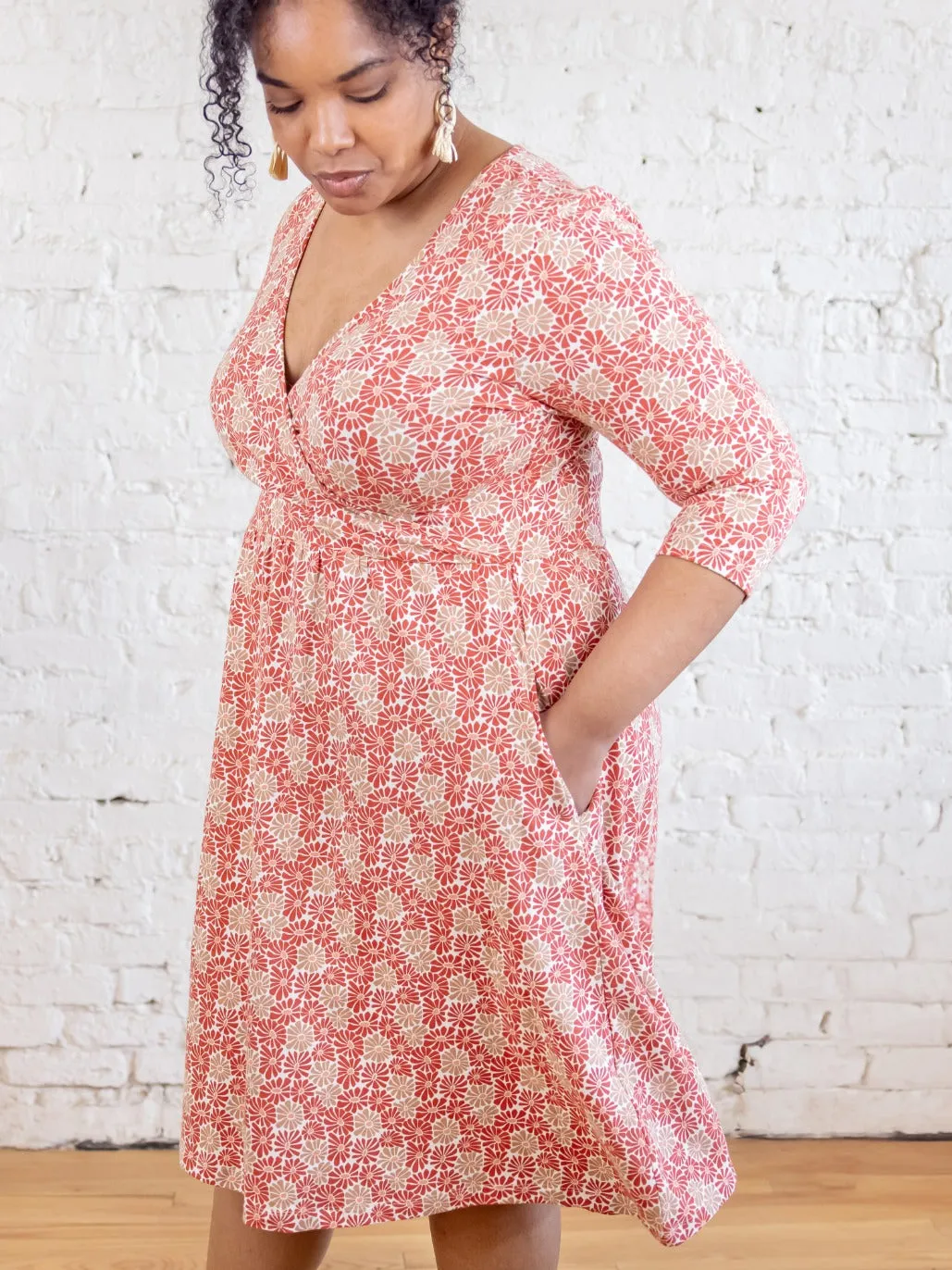 Callie 3/4 Sleeve Plus Size Wrap Dress - Matisse Vermillion sold by Mata Traders product image thumbnail 5