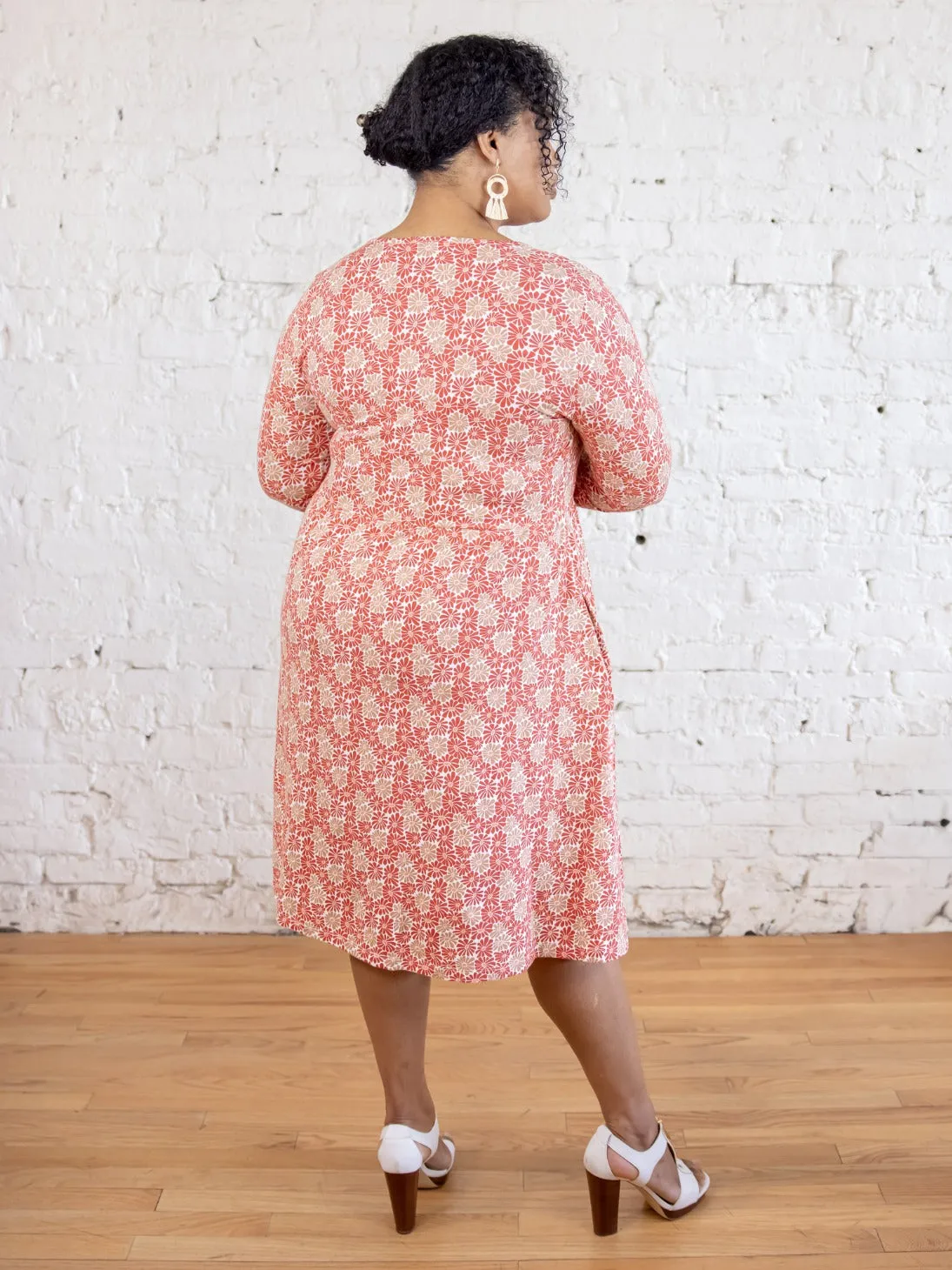 Callie 3/4 Sleeve Plus Size Wrap Dress - Matisse Vermillion sold by Mata Traders product image thumbnail 4