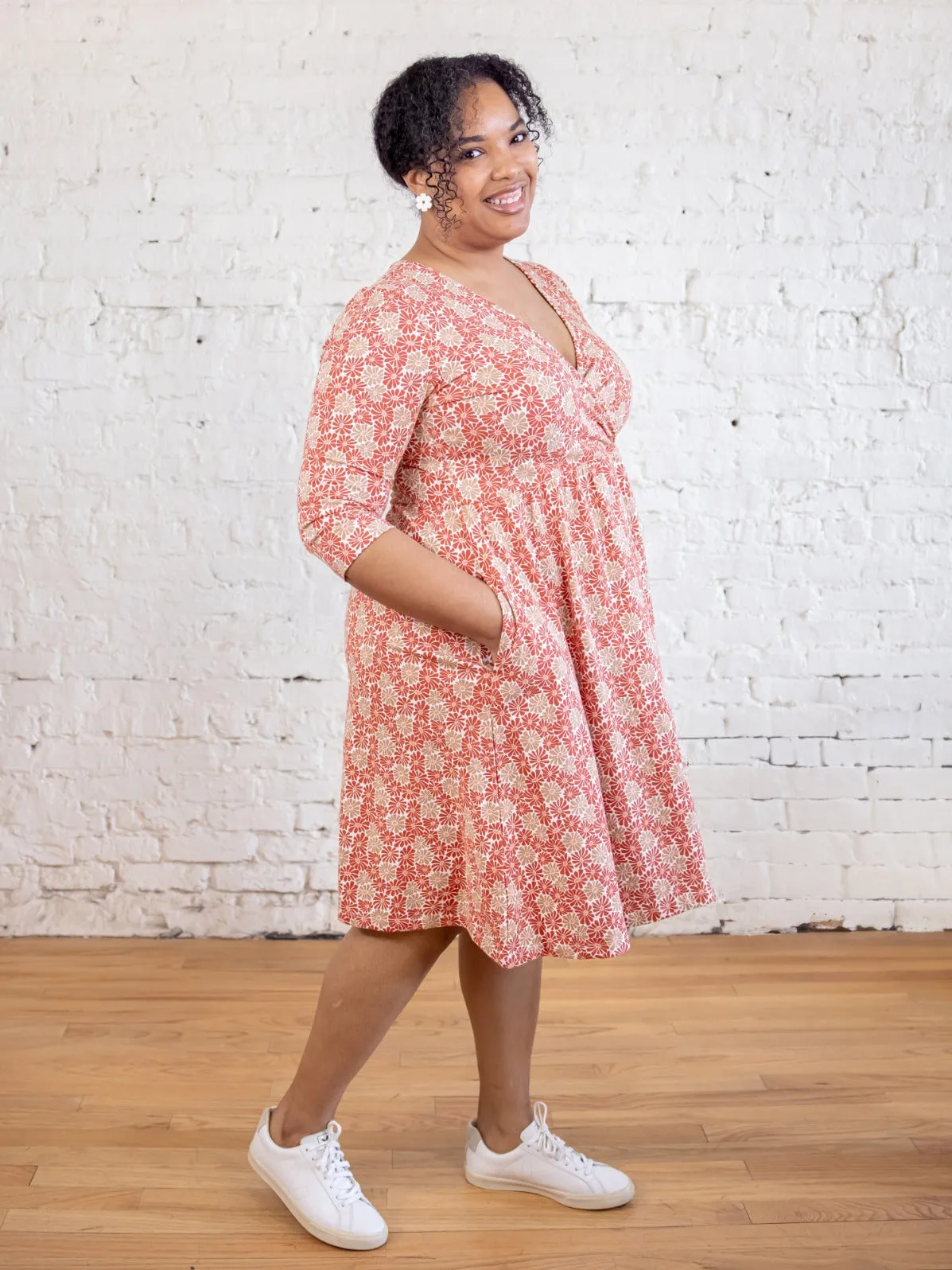 Callie 3/4 Sleeve Plus Size Wrap Dress - Matisse Vermillion sold by Mata Traders product image thumbnail 3