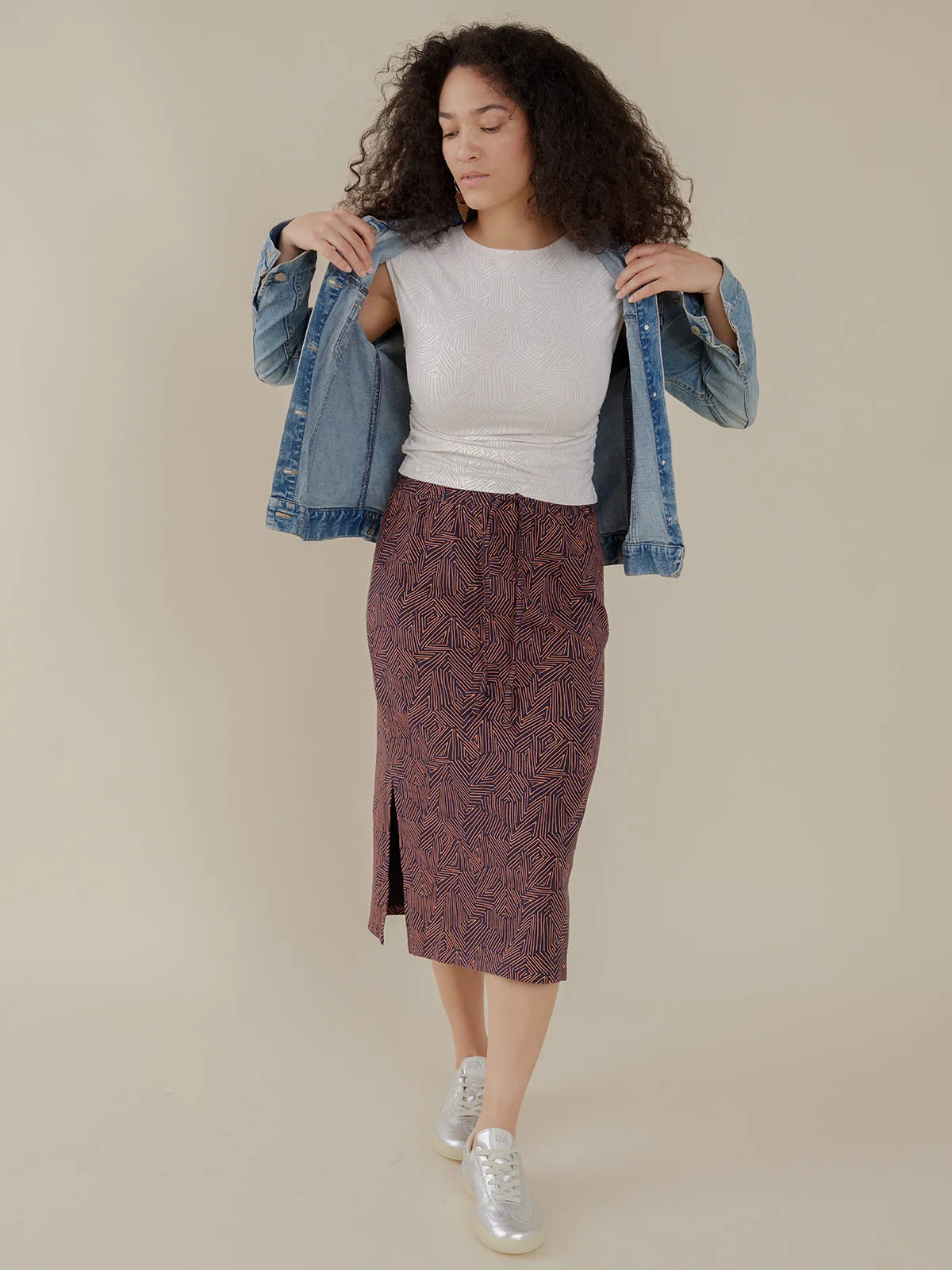 Isla Skirt - Tree Rings Blue sold by Mata Traders product image thumbnail 4