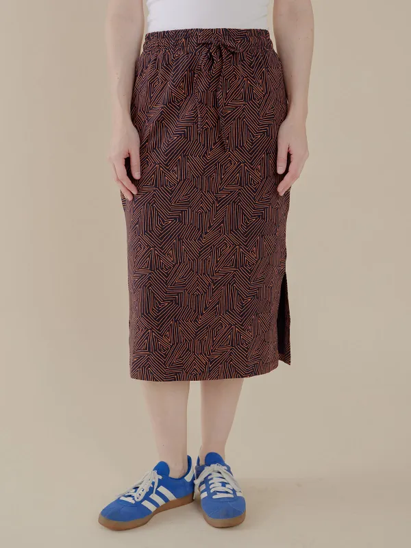 Isla Skirt - Tree Rings Blue sold by Mata Traders