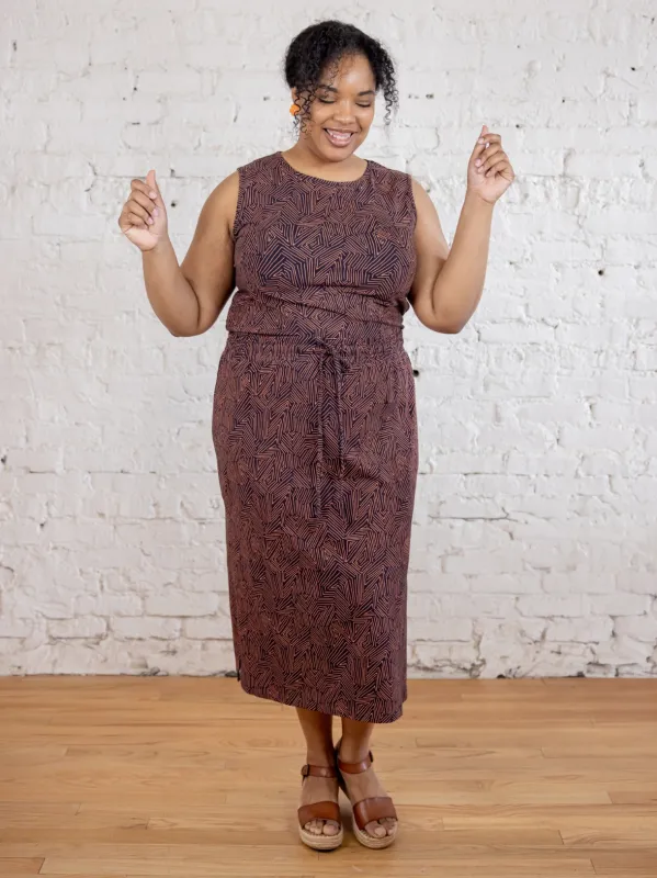 Isla Plus Size Skirt - Tree Rings Blue sold by Mata Traders