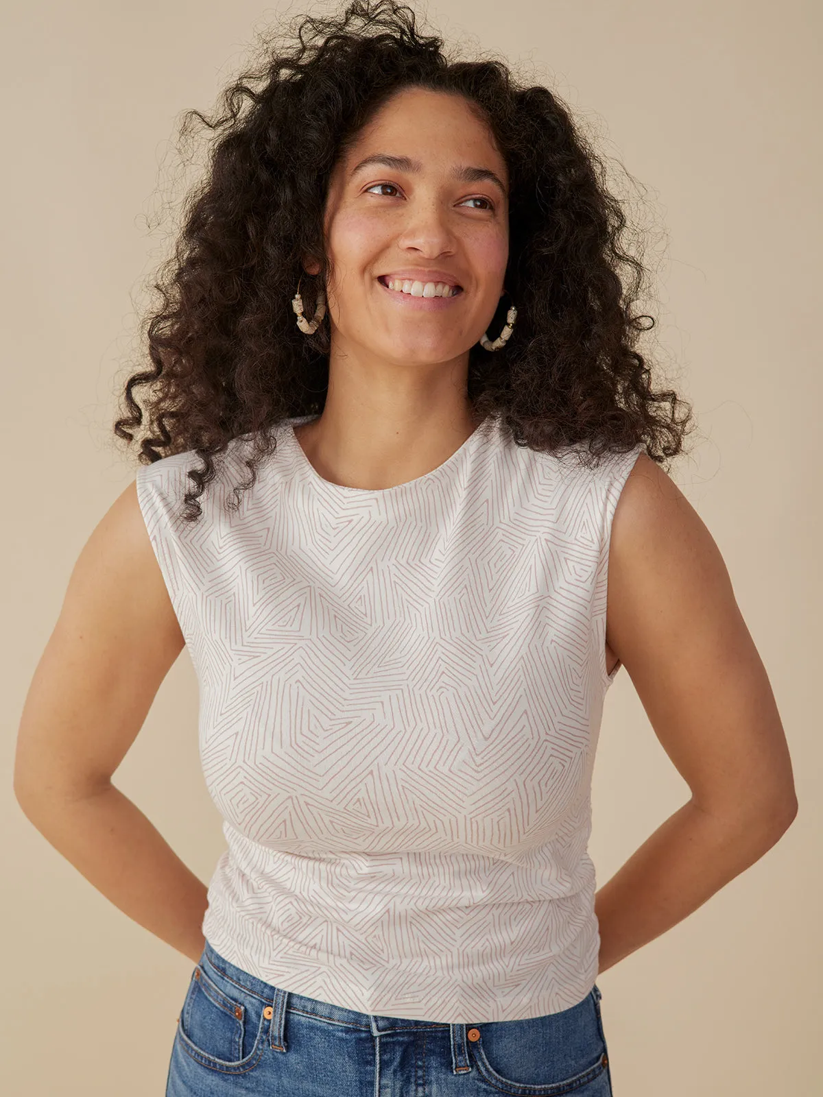 Ruched Top - Tree Rings Shell sold by Mata Traders