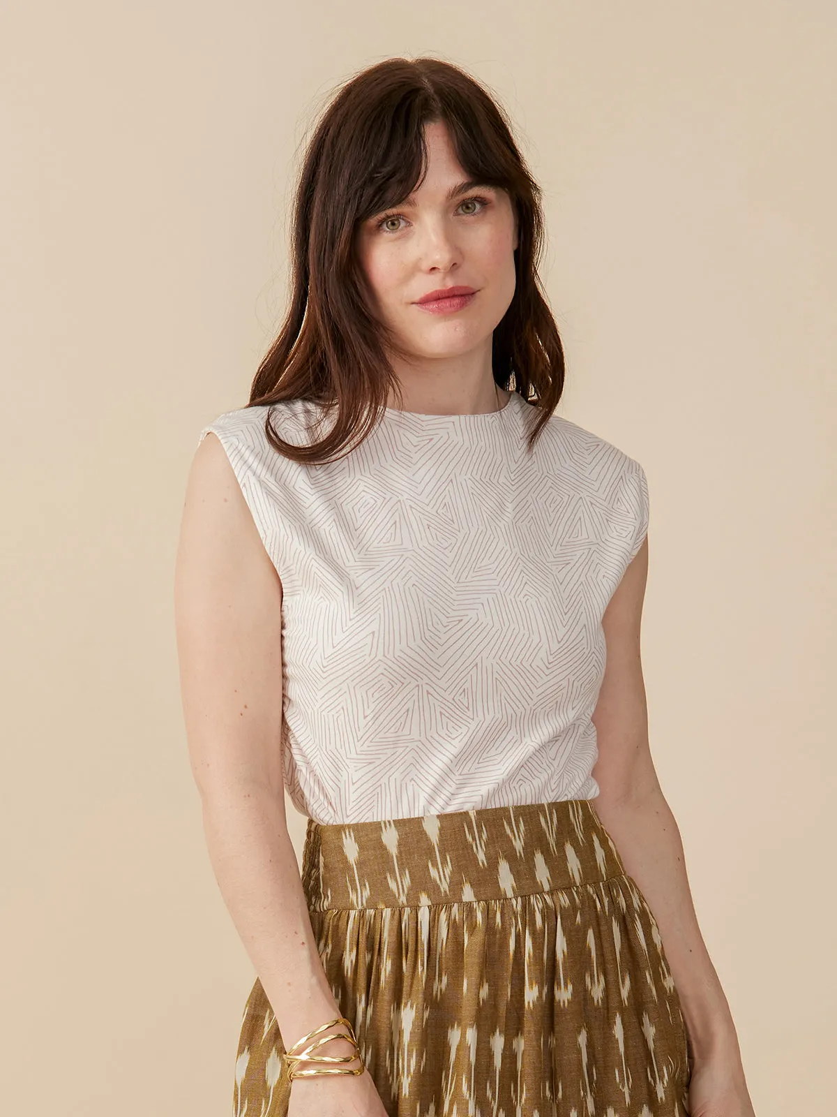 Ruched Top - Tree Rings Shell sold by Mata Traders product image thumbnail 4